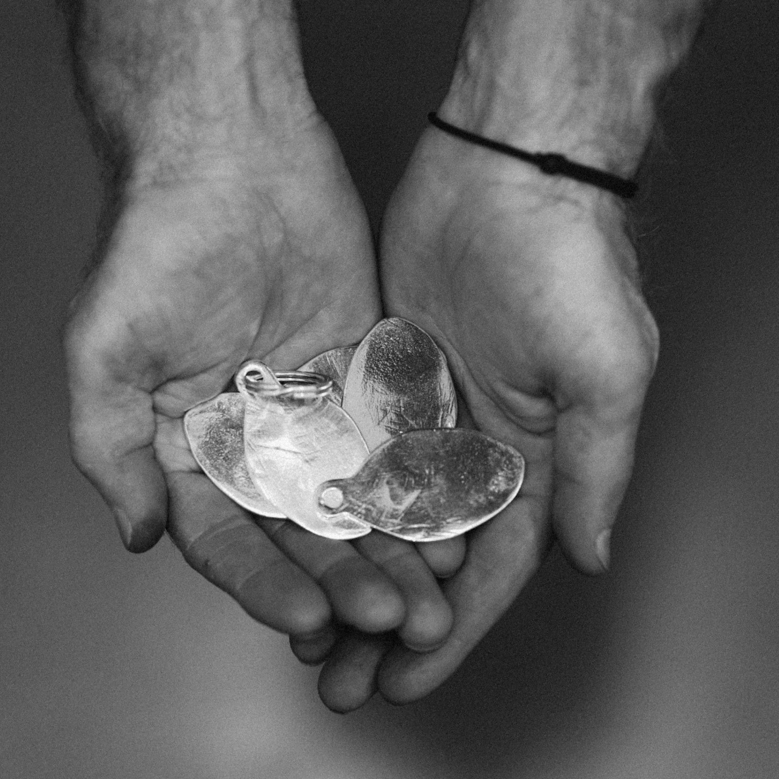 Silver Signature Keyring with Handwriting