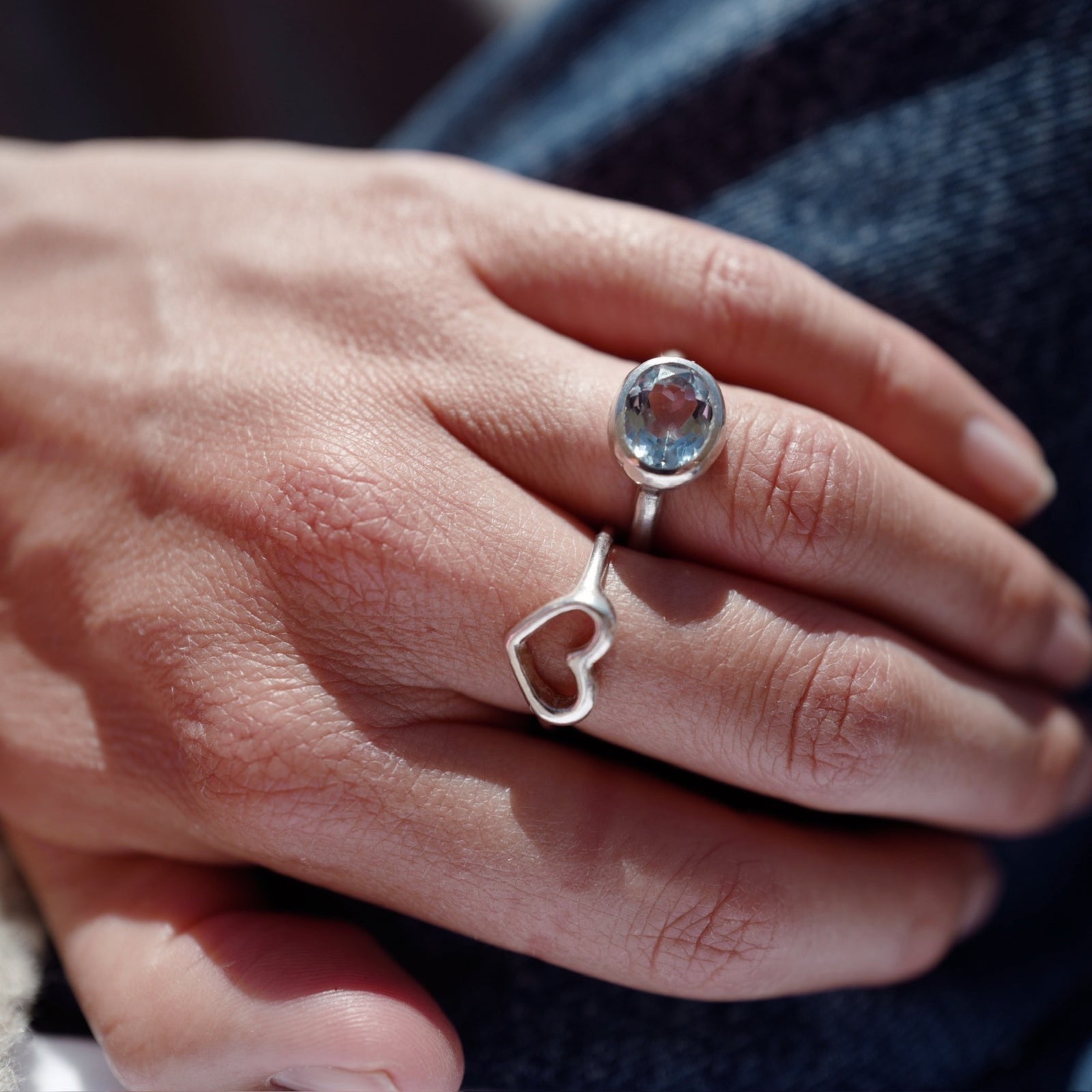 Silver Open Heart Ring