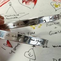 Silver Standard Signature Bangle with Handwriting