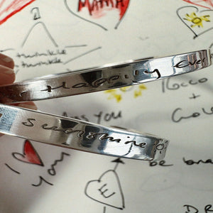 Silver Standard Signature Bangle with Handwriting – Daniella Draper