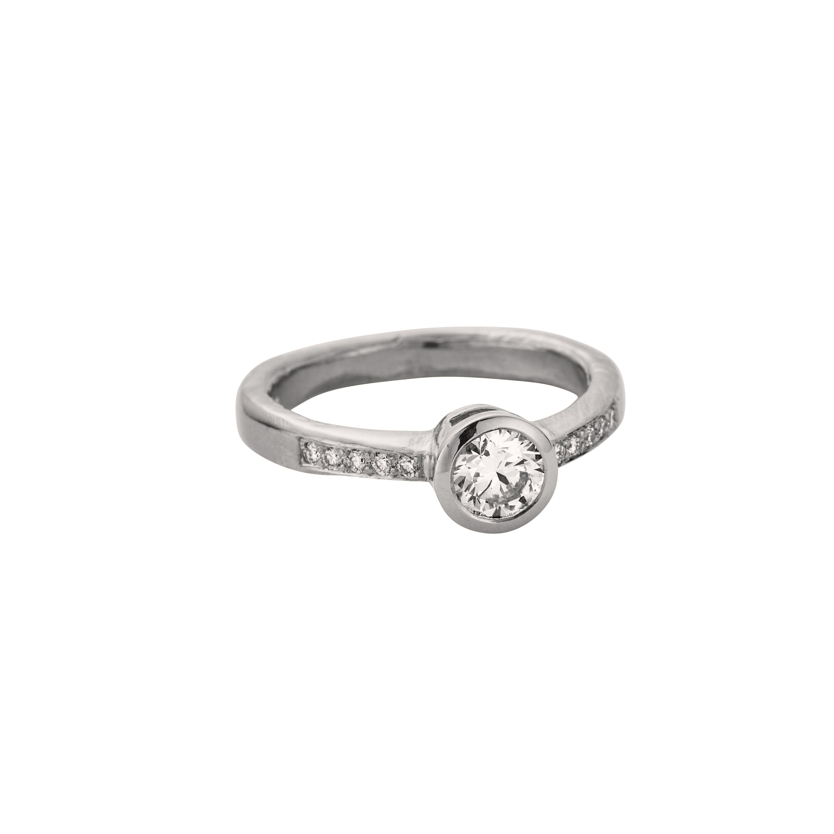 'The Eternity' 9ct White Gold Round 0.5ct Lab Grown Diamond Bezel Engagement Ring