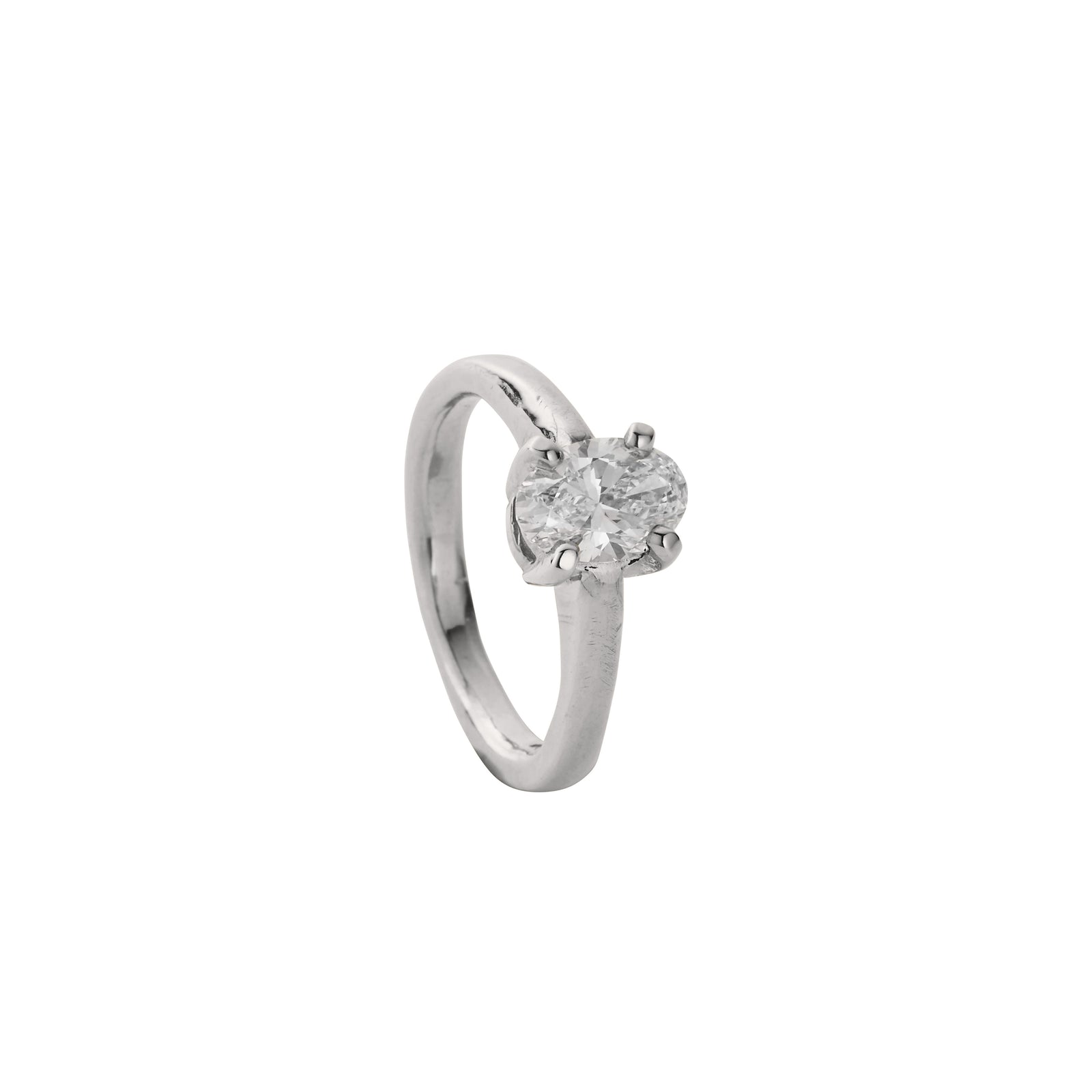 'The Story' 9ct White Gold Oval 1ct Natural Diamond Claw Engagement Ring