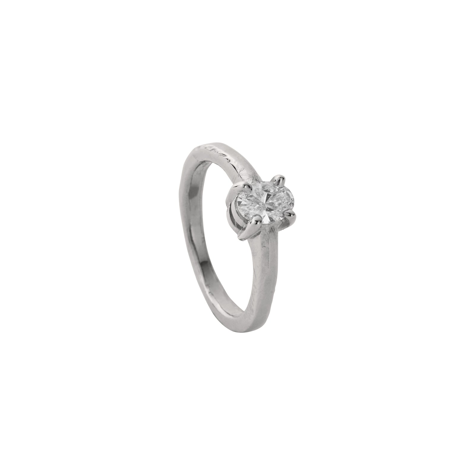 'The Story' 9ct White Gold Oval 0.5ct Lab Grown Diamond Claw Engagement Ring