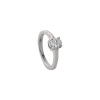 'The Story' 9ct White Gold Oval 0.5ct Natural Diamond Claw Engagement Ring