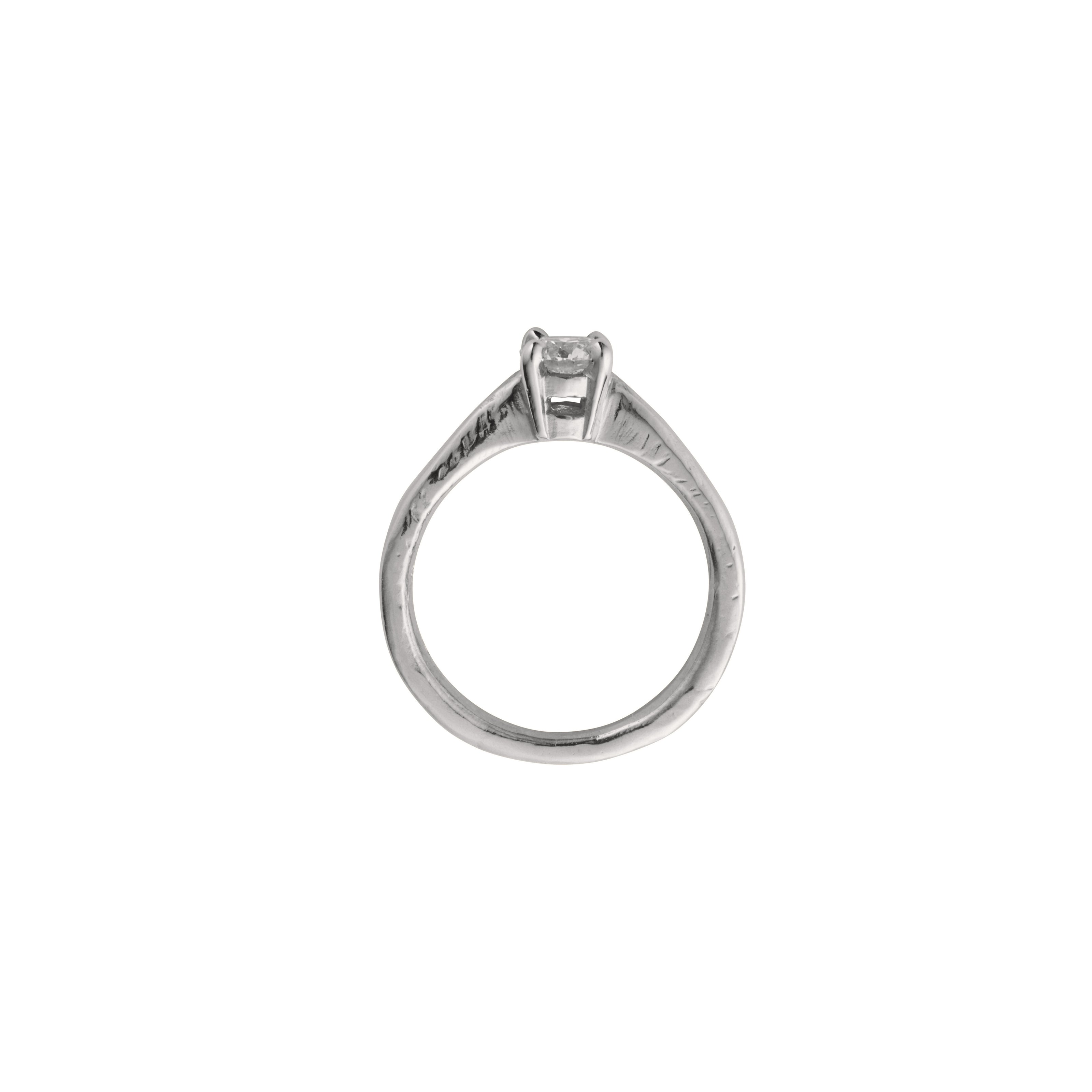 'The Story' 9ct White Gold Oval 0.5ct Natural Diamond Claw Engagement Ring