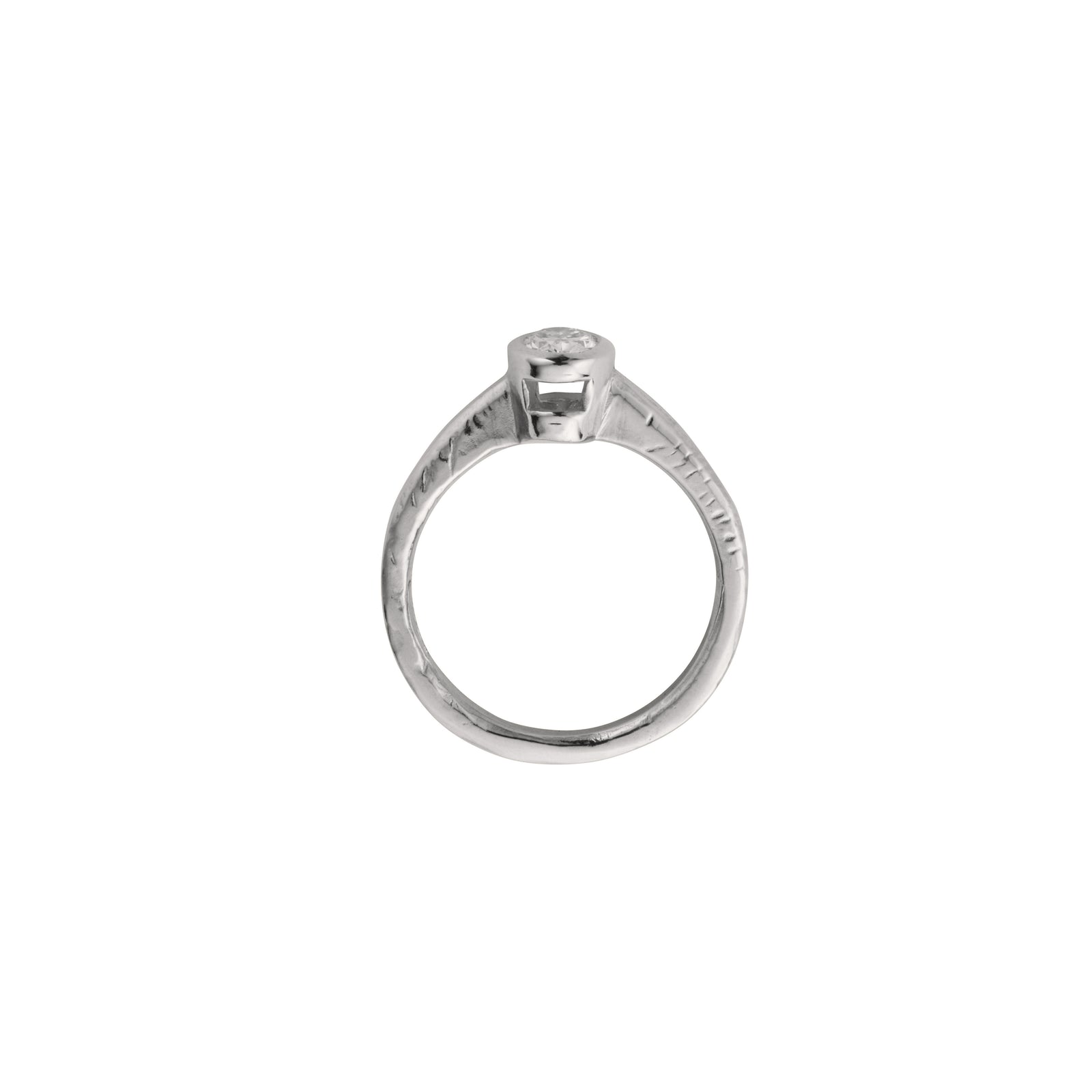 'The Story' 9ct White Gold Oval 0.5ct Lab Grown Diamond Bezel Engagement Ring