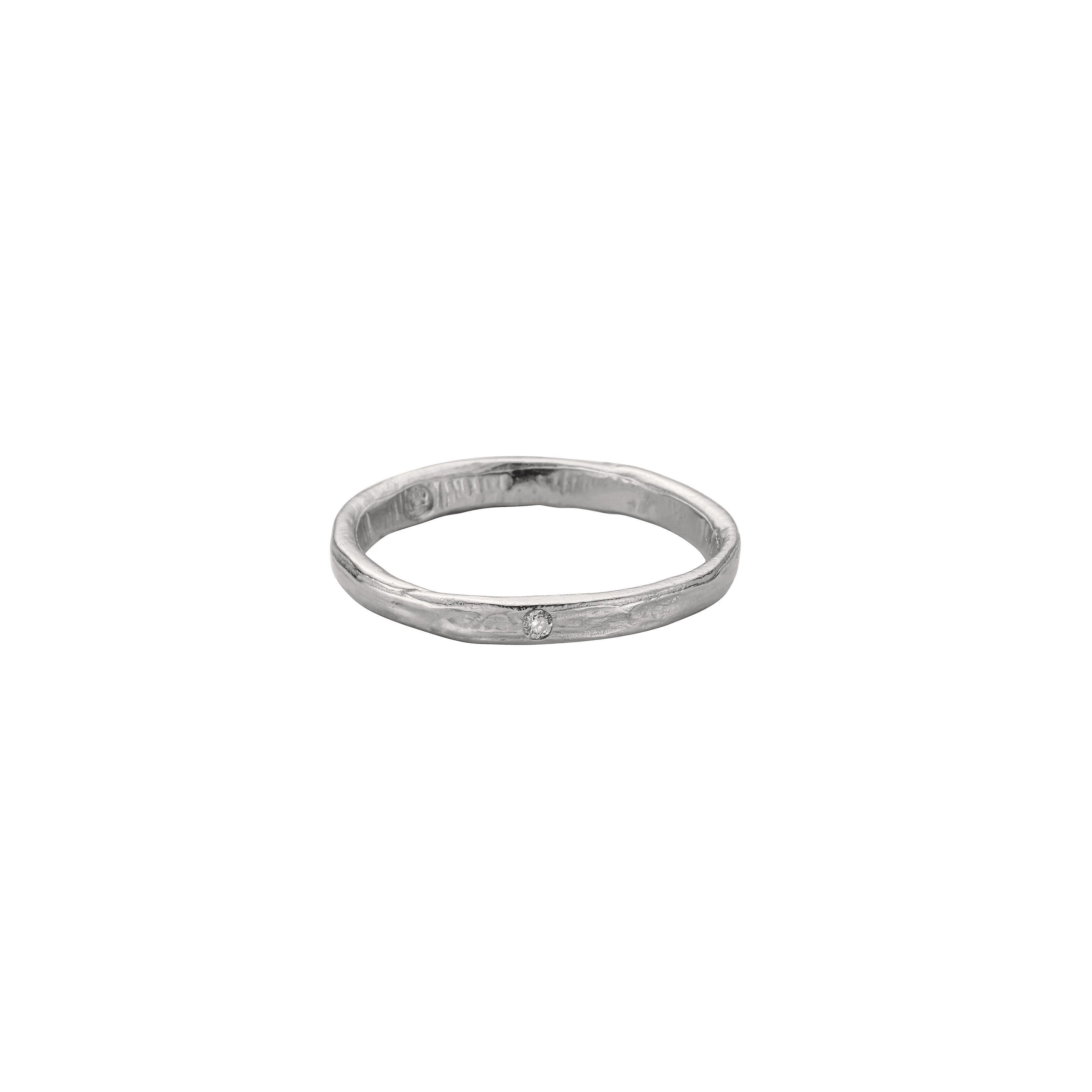Men's 9ct White Gold Mini Posey Ring
