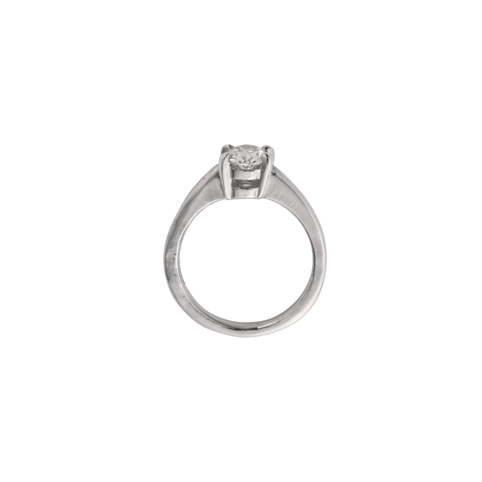 'The Story' 9ct White Gold Oval 1ct Natural Diamond Claw Engagement Ring