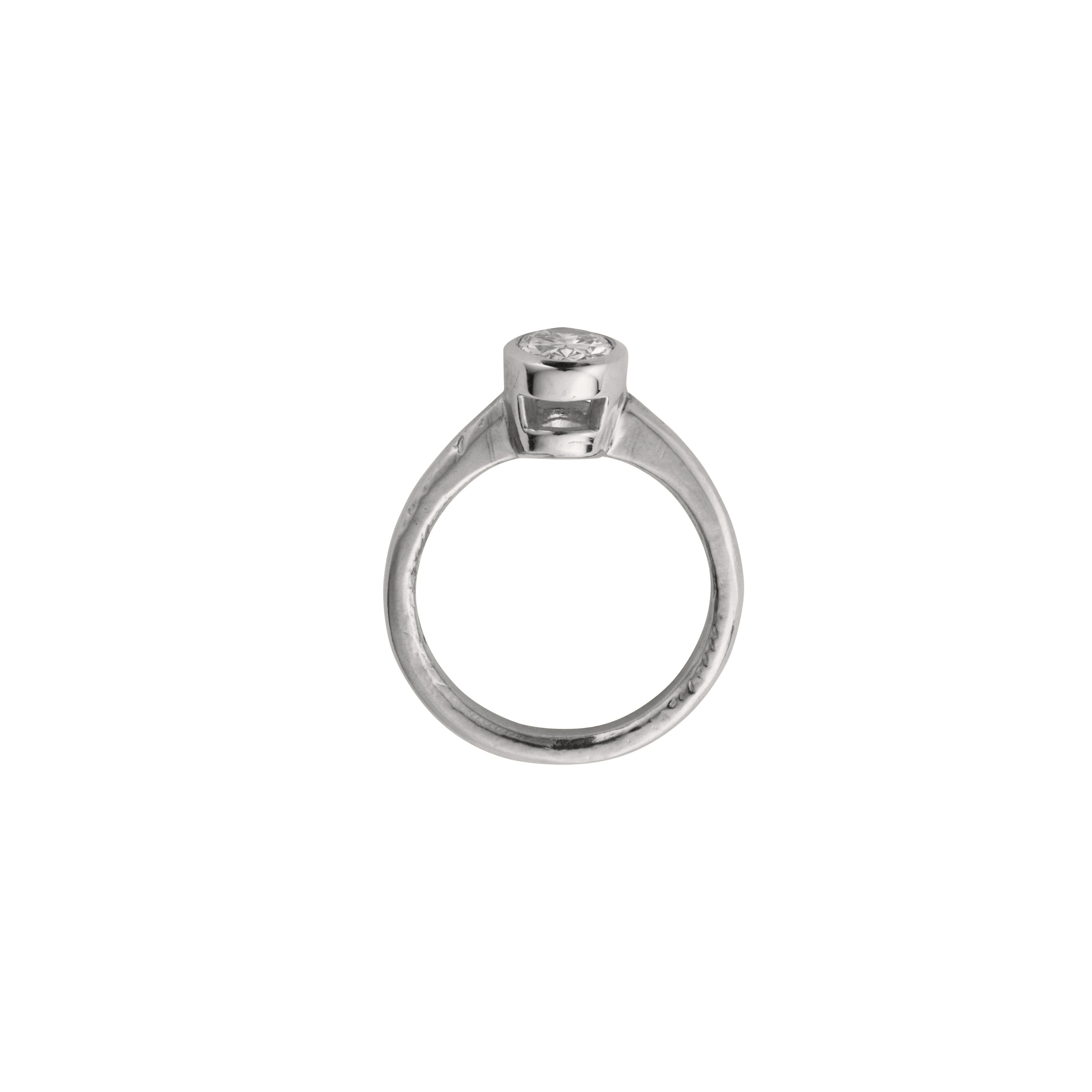 'The Story' 9ct White Gold Oval 1ct Lab Grown Diamond Bezel Engagement Ring