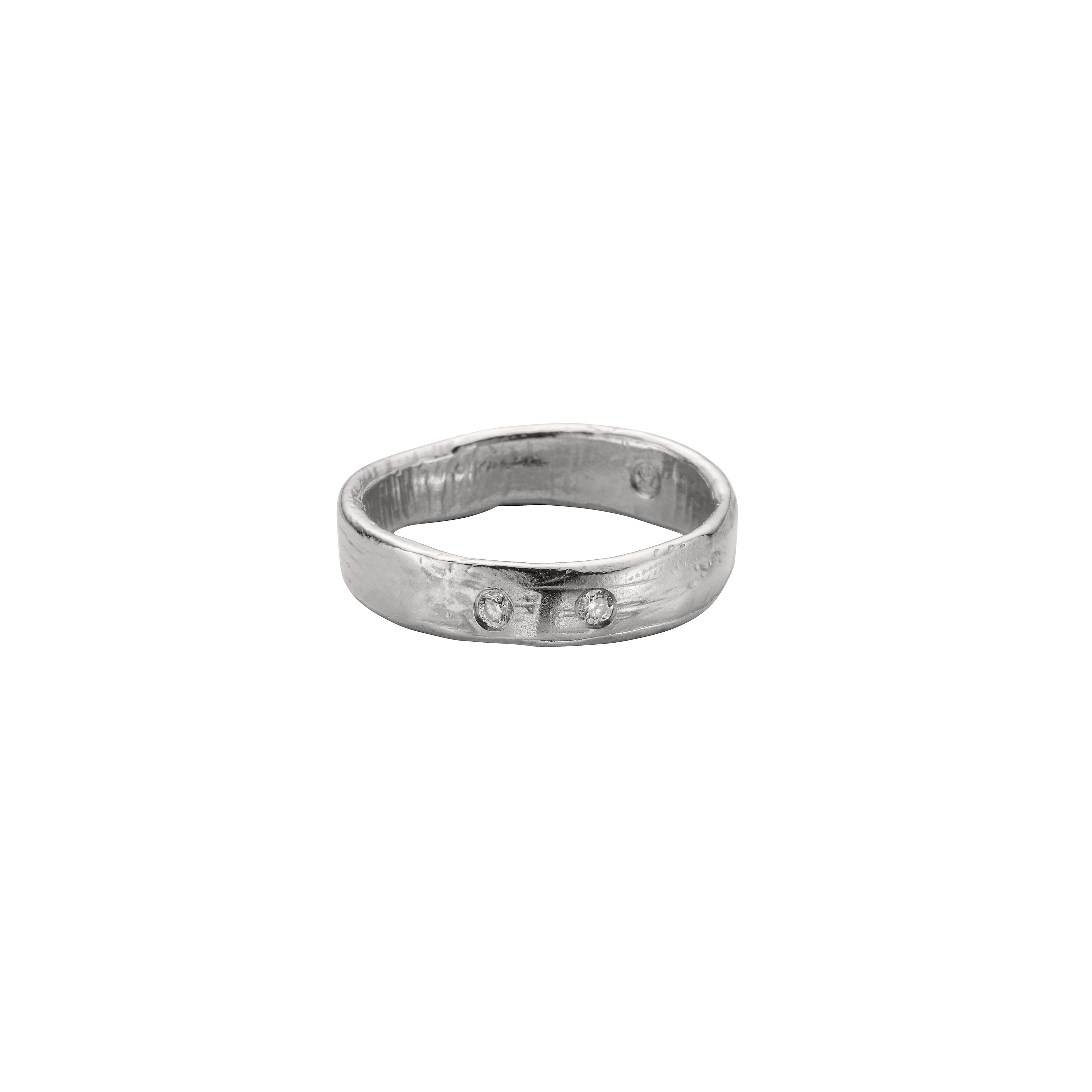 Men's 9ct White Gold Midi Posey Ring