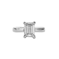 'The Heirloom' 9ct White Gold Emerald 2ct Lab Grown Diamond Claw Engagement Ring