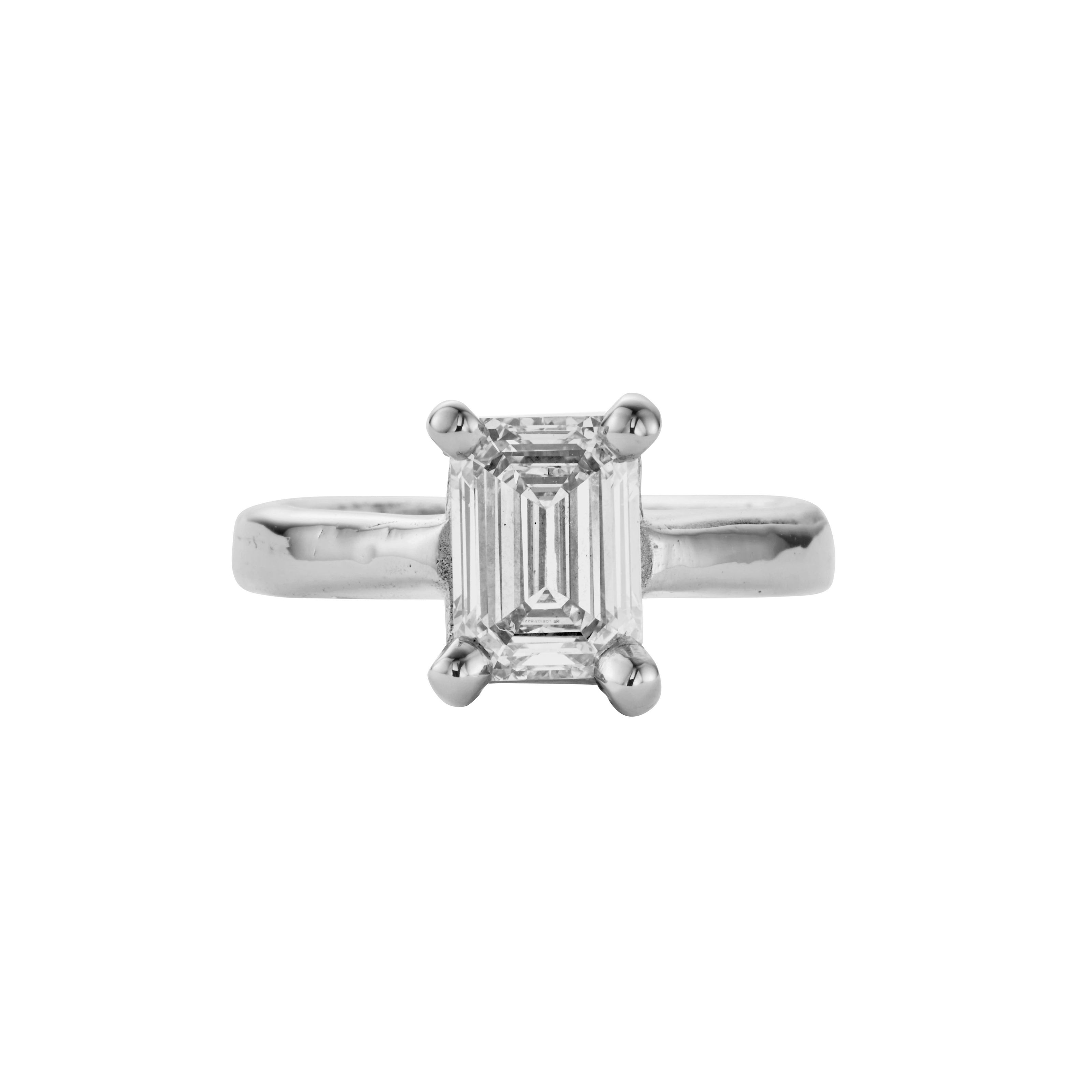 'The Heirloom' 9ct White Gold Emerald 2ct Lab Grown Diamond Claw Engagement Ring