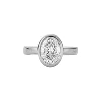'The Story' 9ct White Gold Oval 2ct Lab Grown Diamond Bezel Engagement Ring