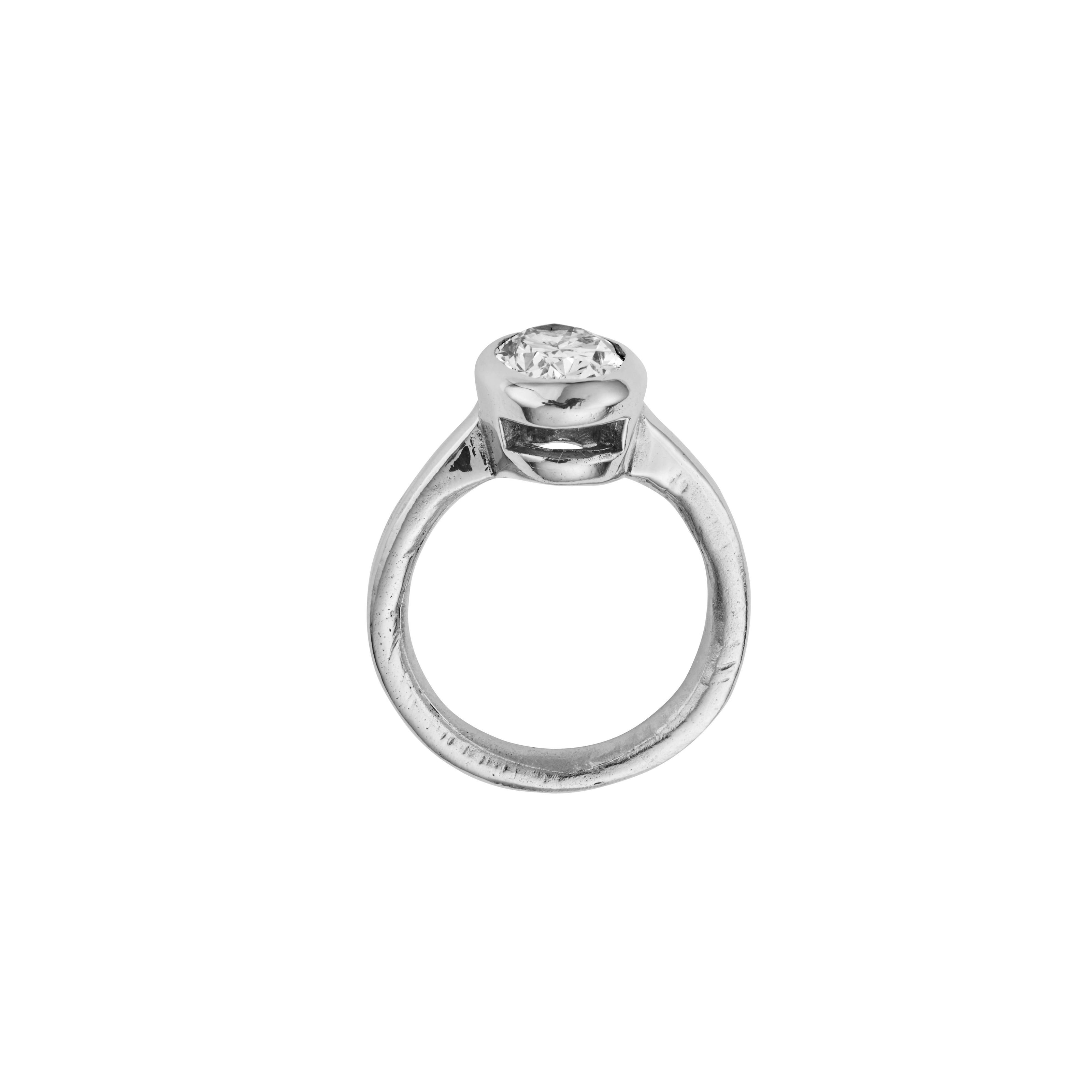 'The Story' 9ct White Gold Oval 2ct Lab Grown Diamond Bezel Engagement Ring