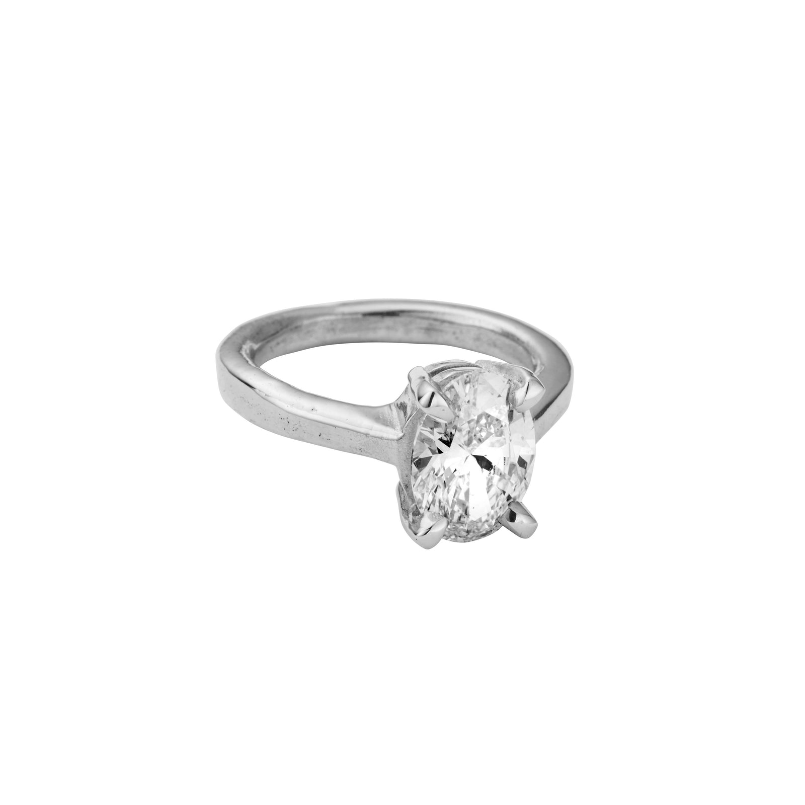 'The Story' 9ct White Gold Oval 2ct Lab Grown Diamond Claw Engagement Ring