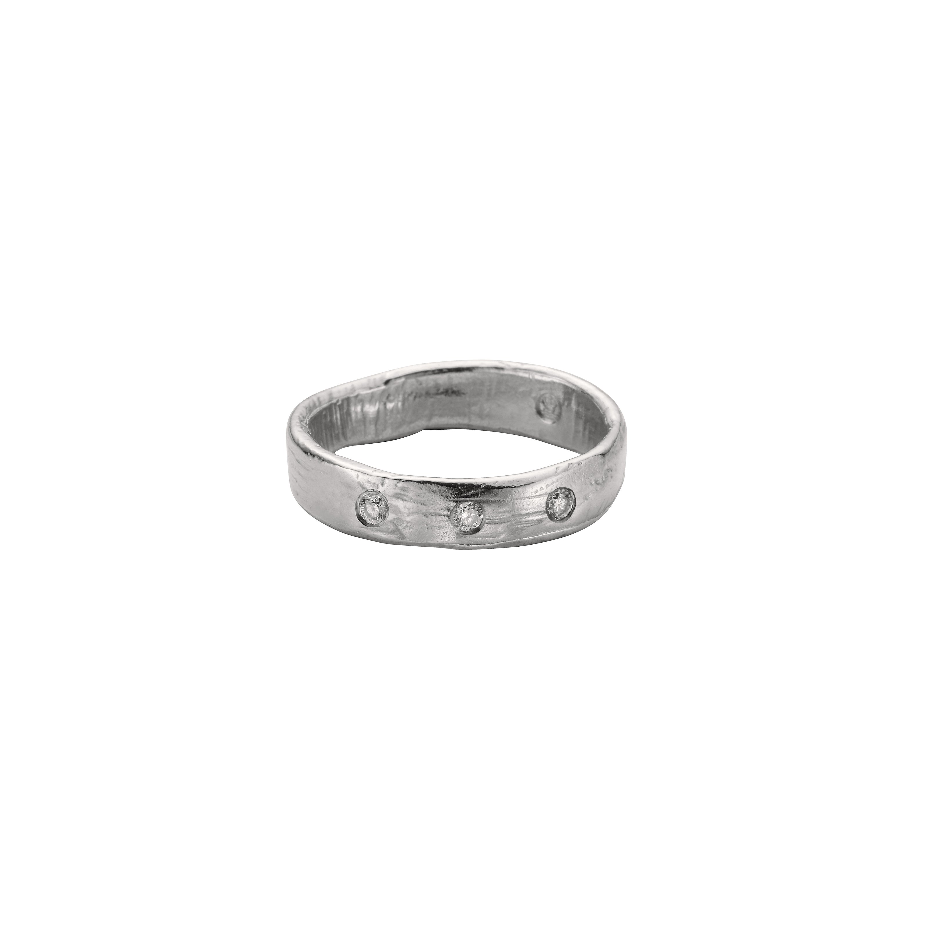 Men's 9ct White Gold Midi Posey Ring
