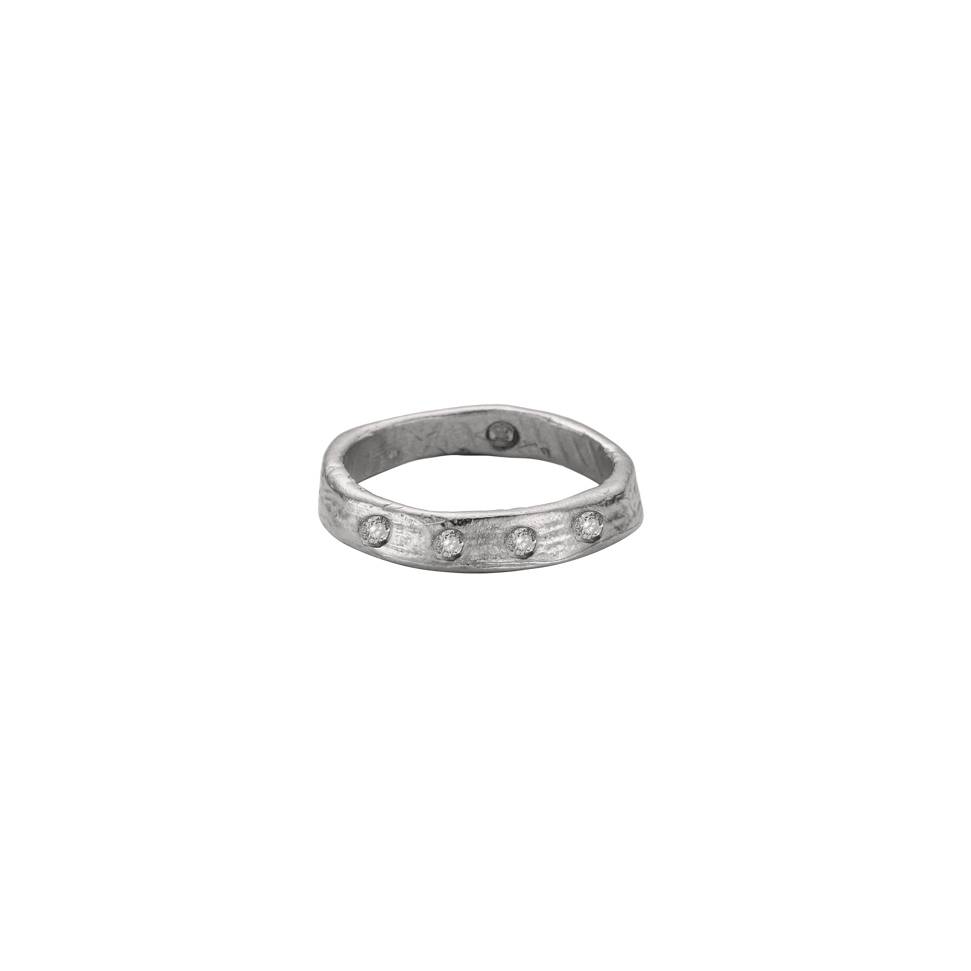 Ladies' 18ct White Gold Midi Posey Ring