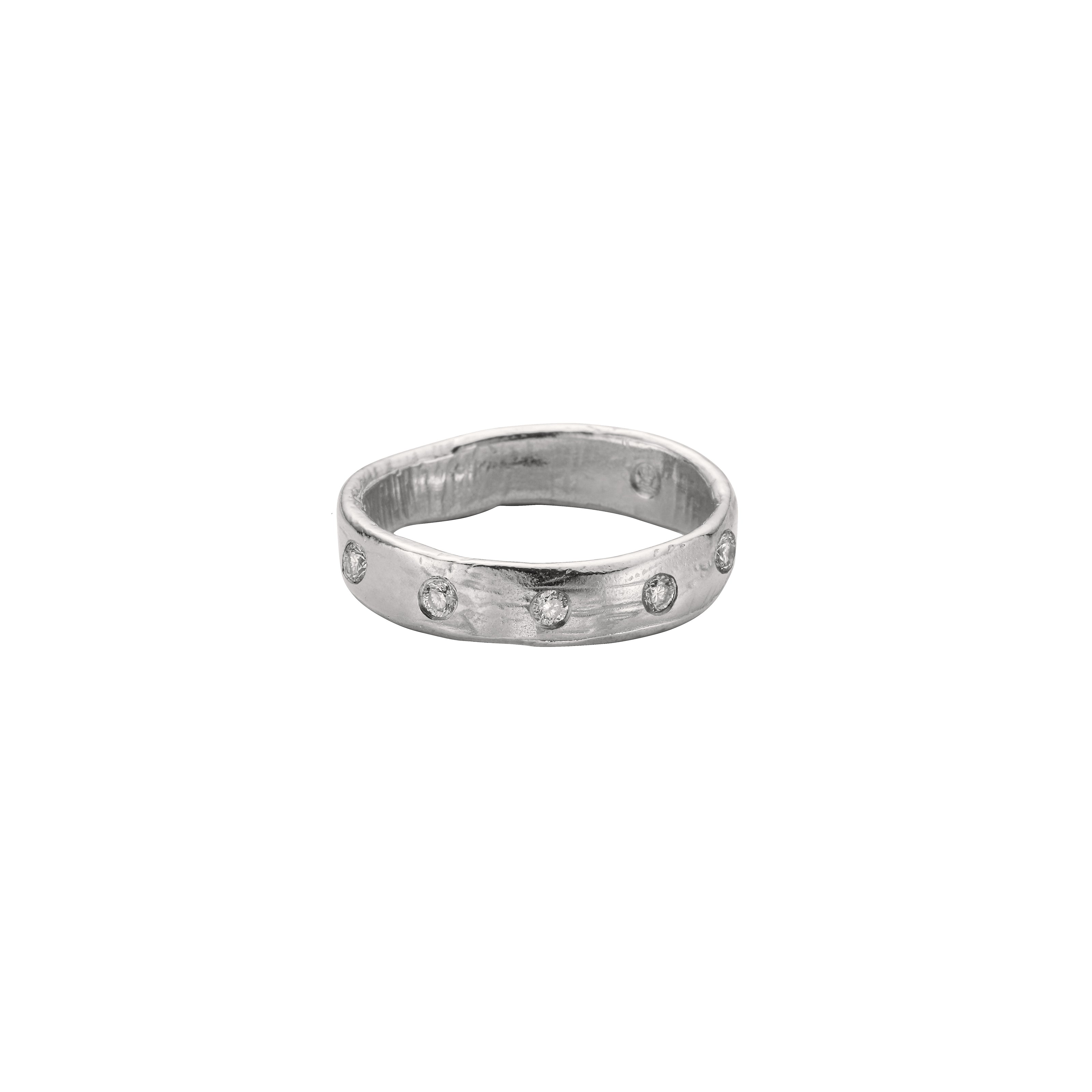 Men's 9ct White Gold Midi Posey Ring