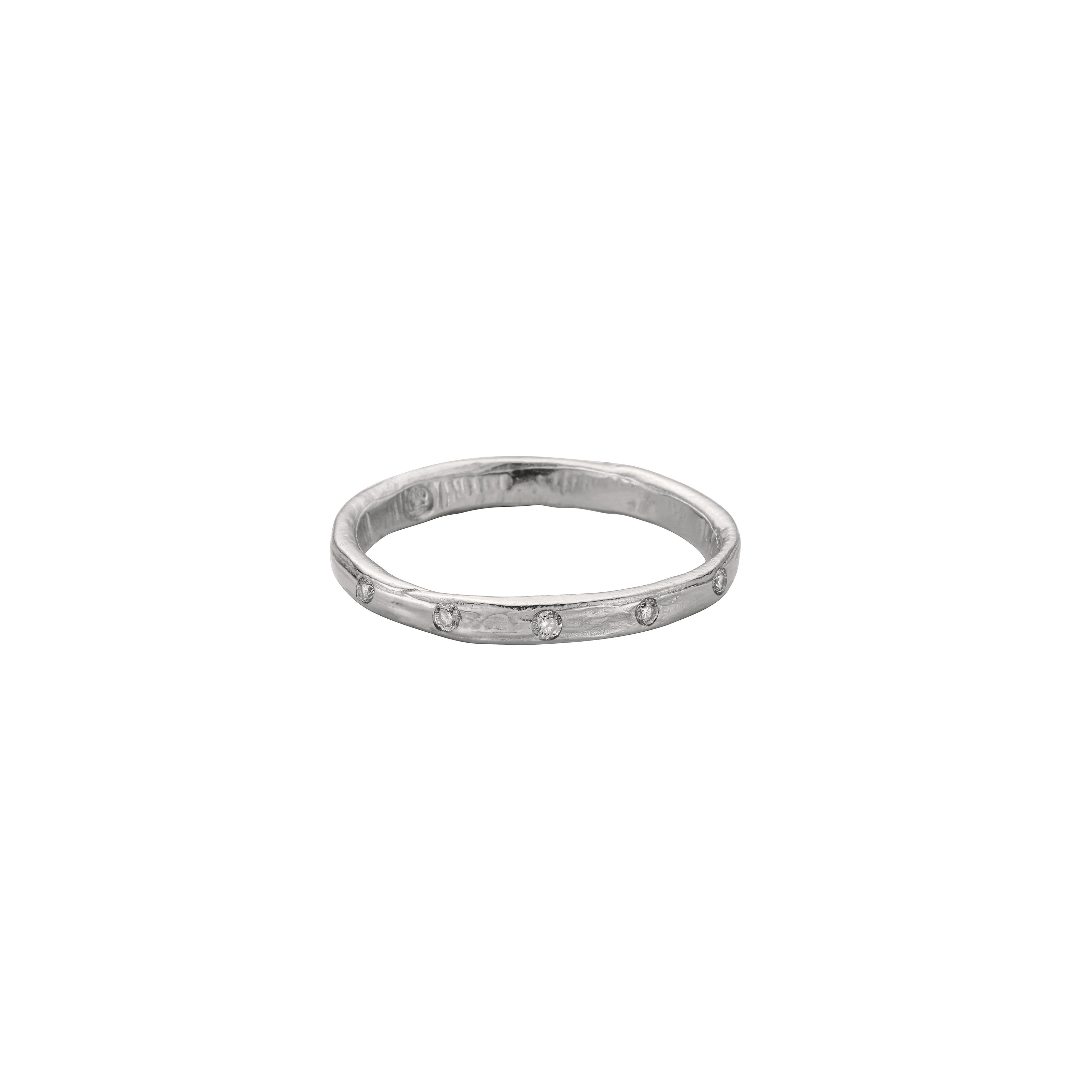 Men's 9ct White Gold Mini Posey Ring
