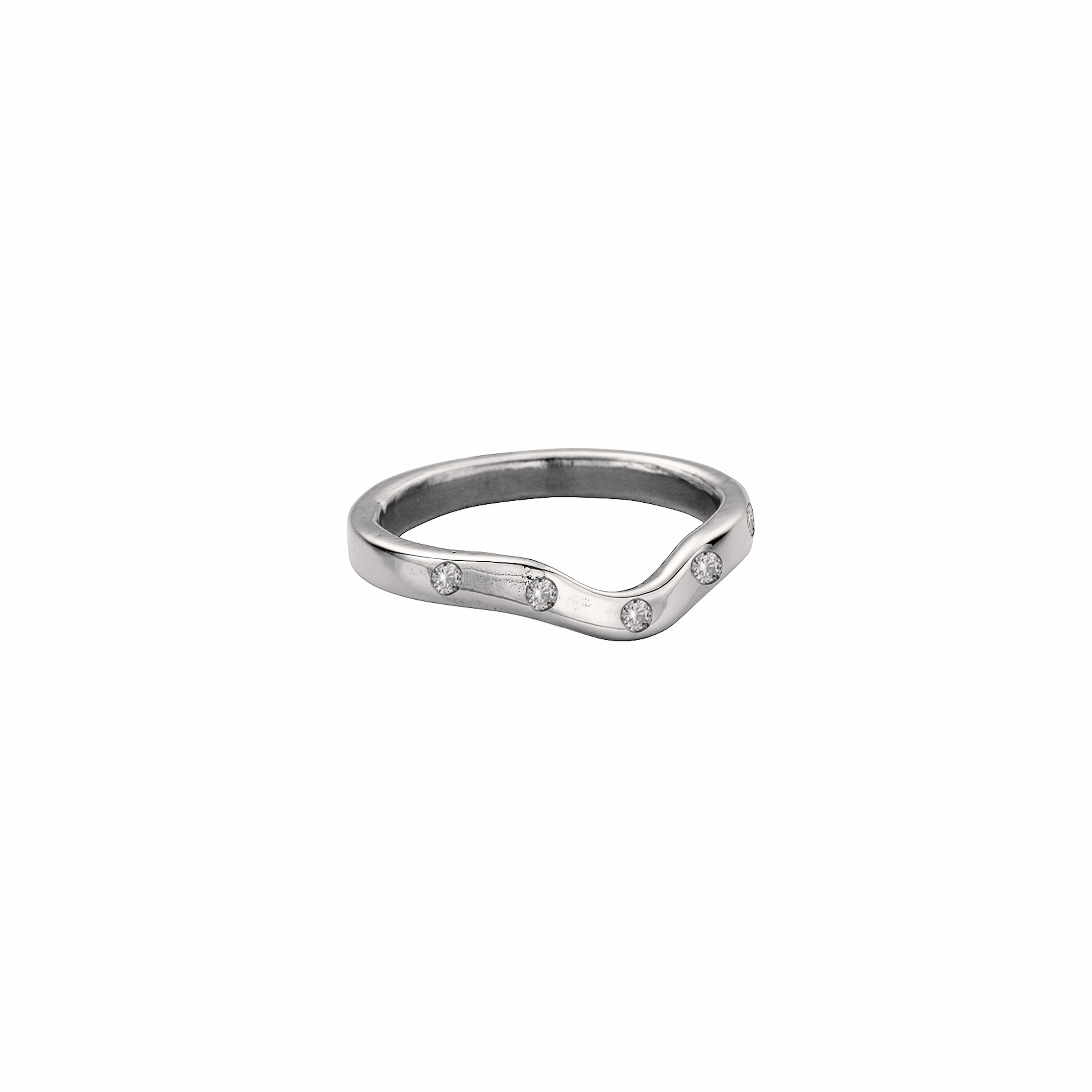 9ct White Gold Wave Wedding Band