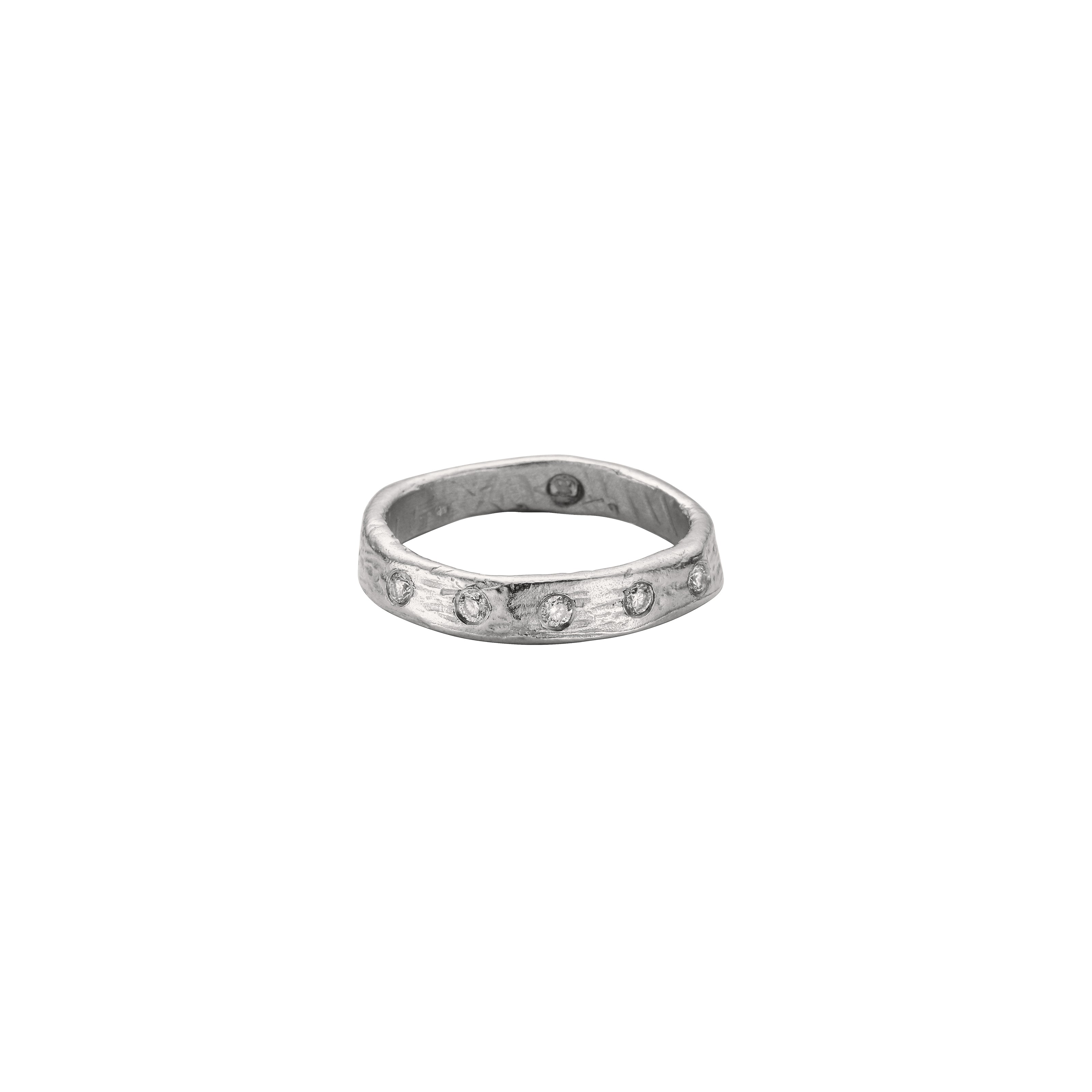 Ladies' 18ct White Gold Midi Posey Ring