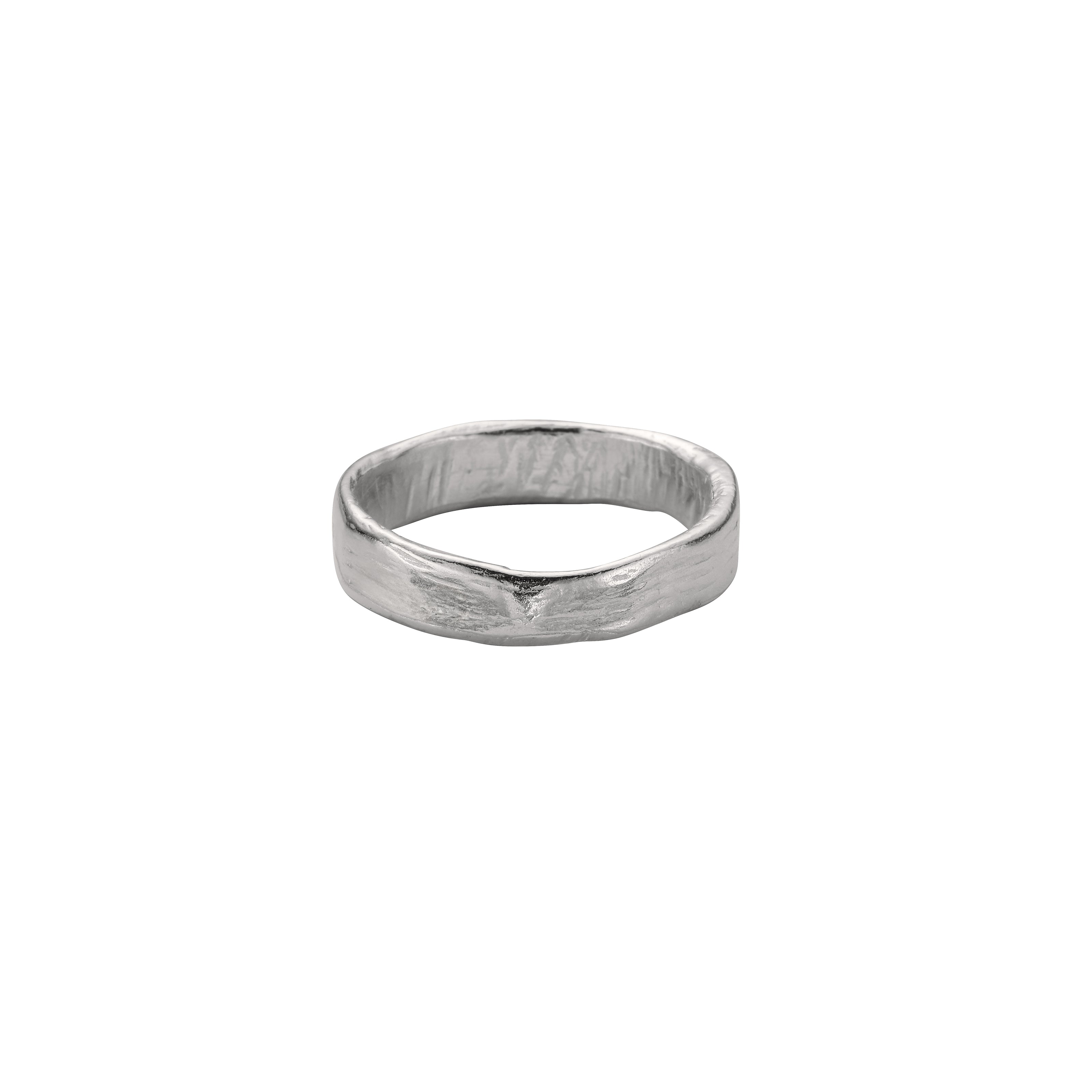 Men's 9ct White Gold Midi Posey Ring
