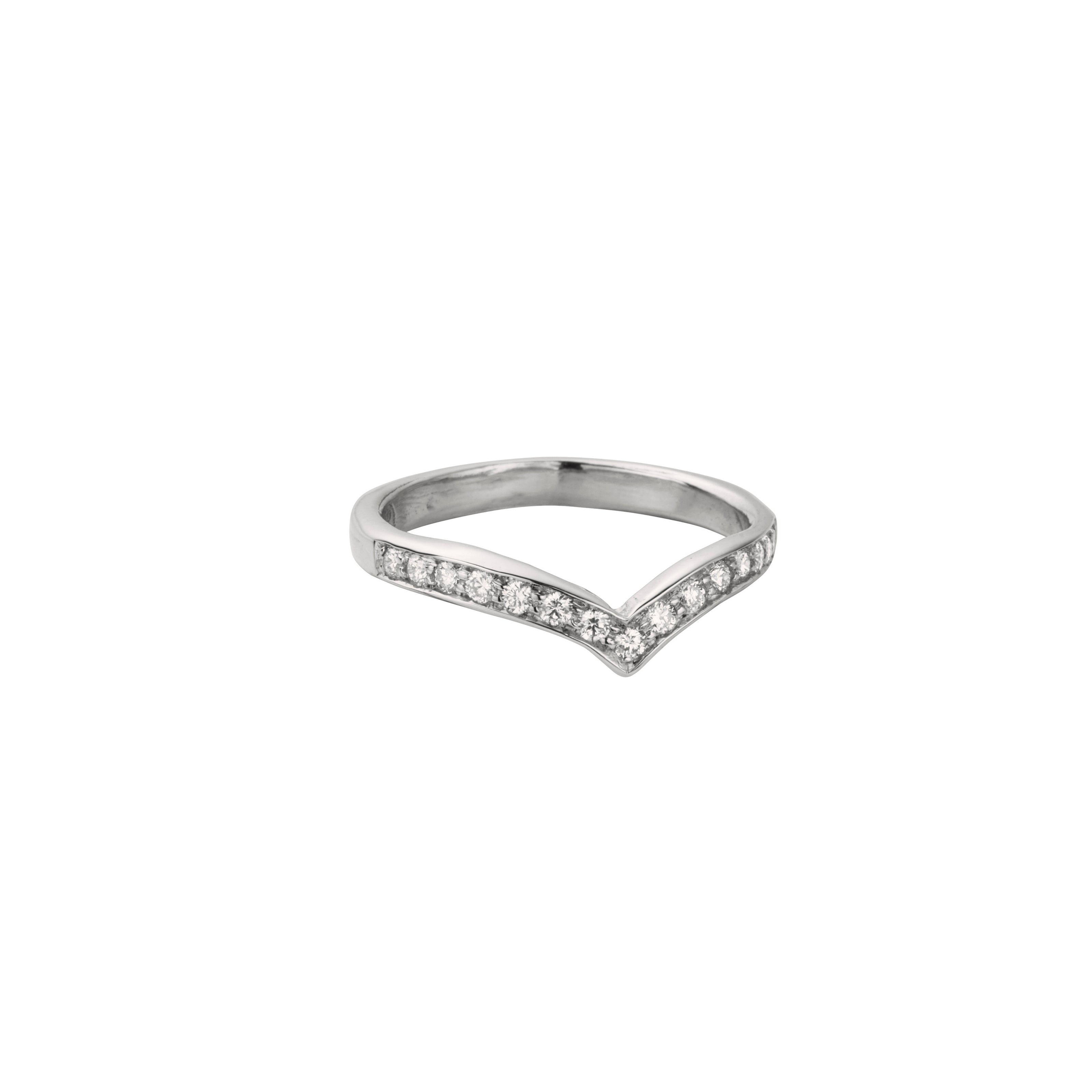 9ct White Gold Wishbone Wedding Band