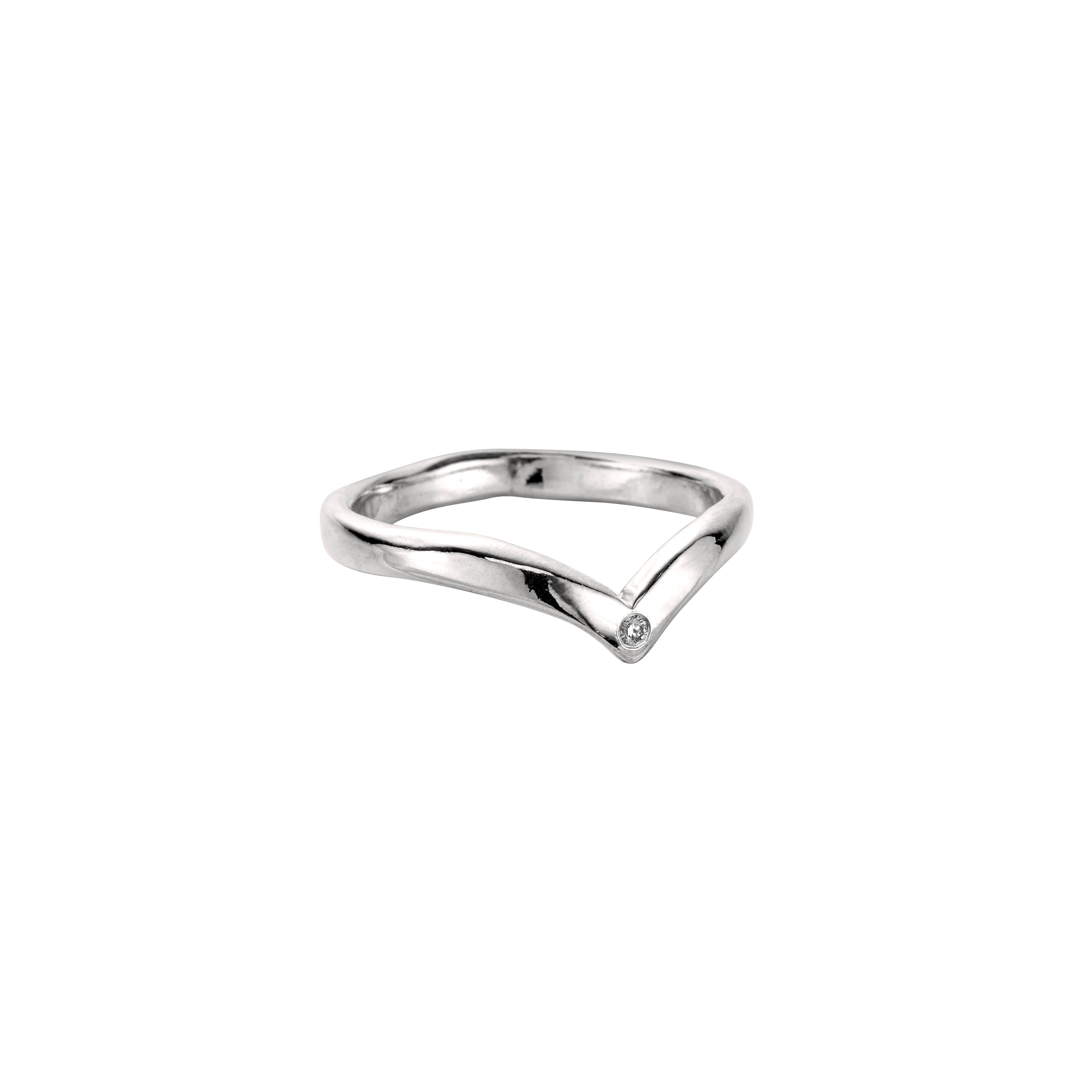 9ct White Gold Wishbone Wedding Band