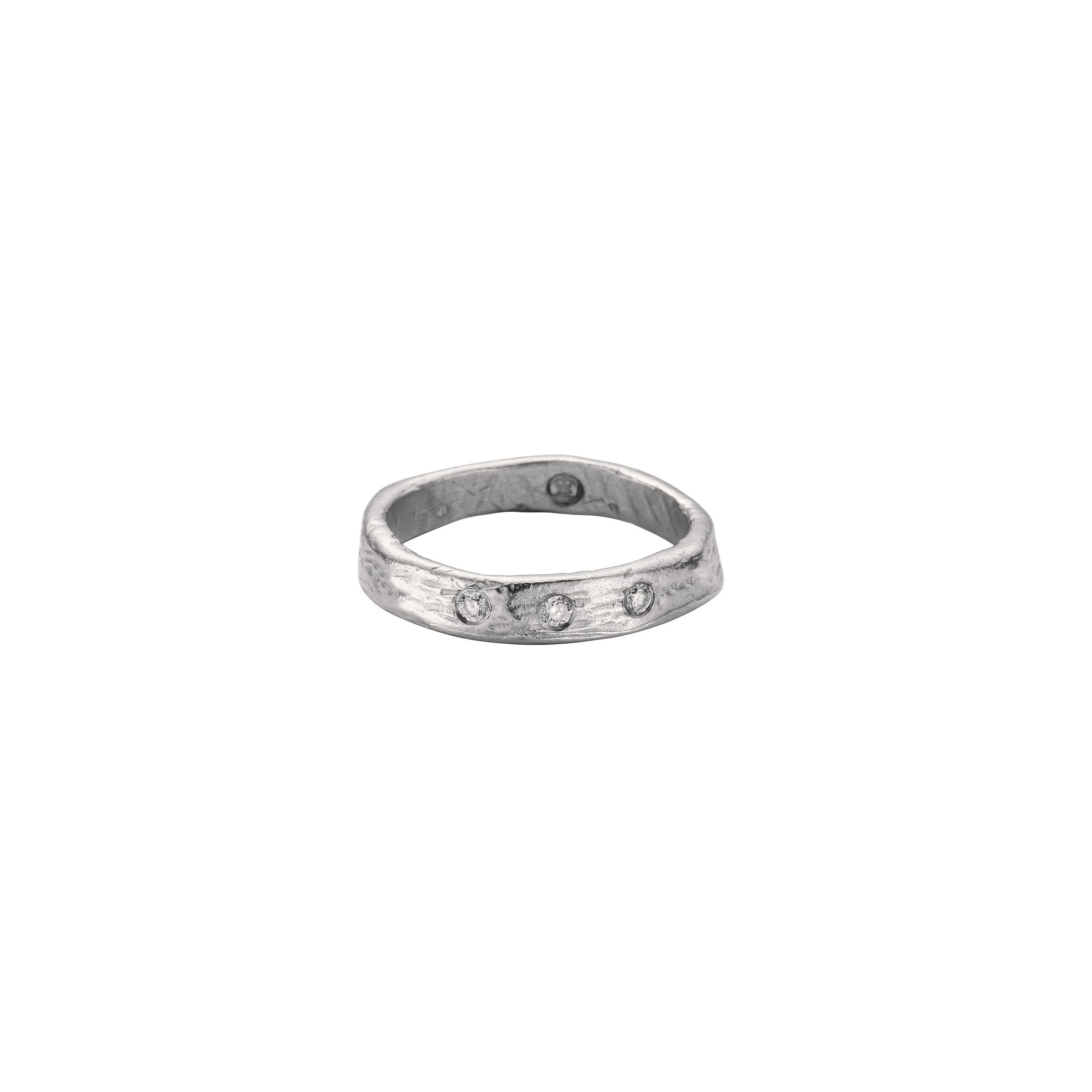 Ladies' 18ct White Gold Midi Posey Ring