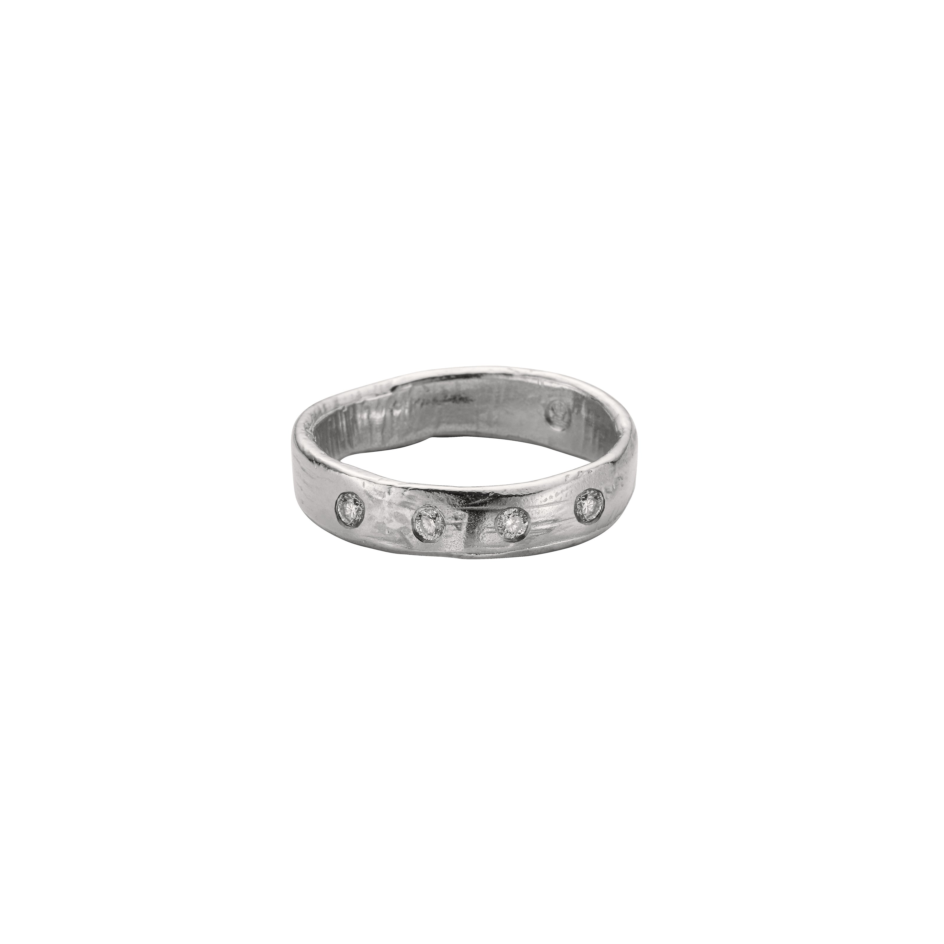 Men's 9ct White Gold Midi Posey Ring