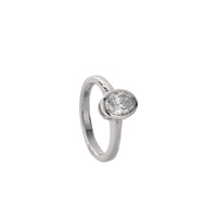 'The Story' 9ct White Gold Oval 1ct Lab Grown Diamond Bezel Engagement Ring