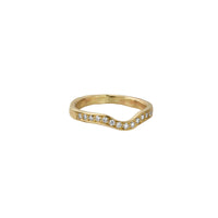 9ct Gold Pavé Set Diamond Wave Band
