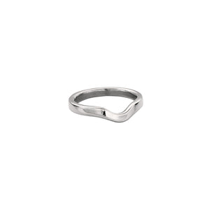 9ct White Gold Wave Wedding Band