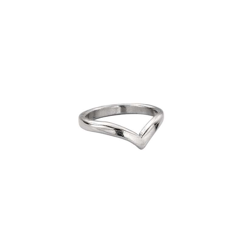 9ct White Gold Wishbone Wedding Band