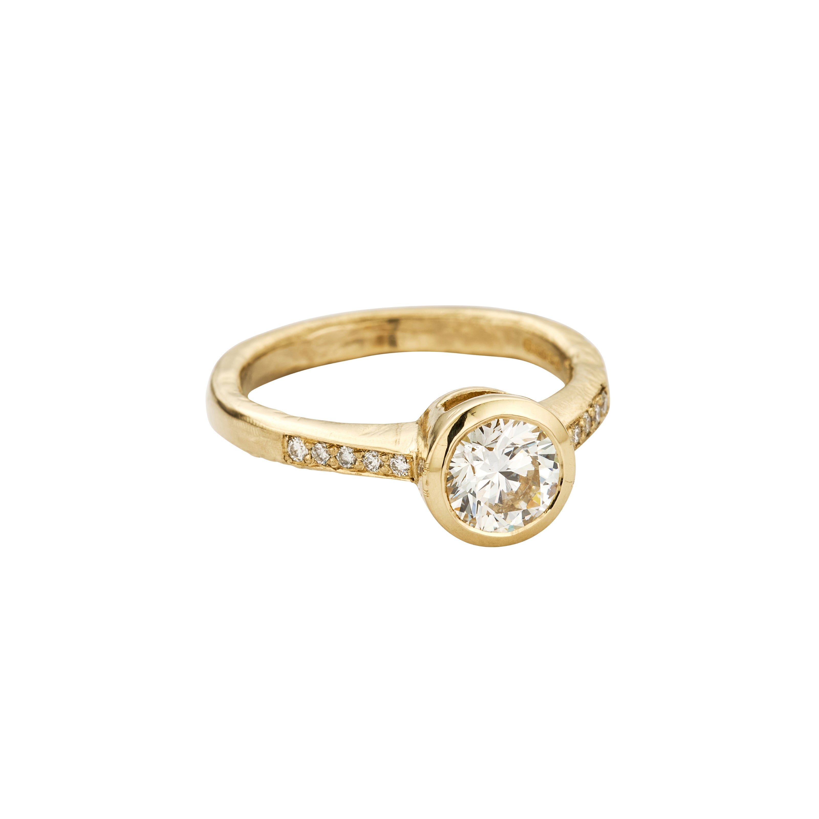 'The Eternity' 9ct Gold Round 1ct Natural Diamond Bezel Engagement Ring