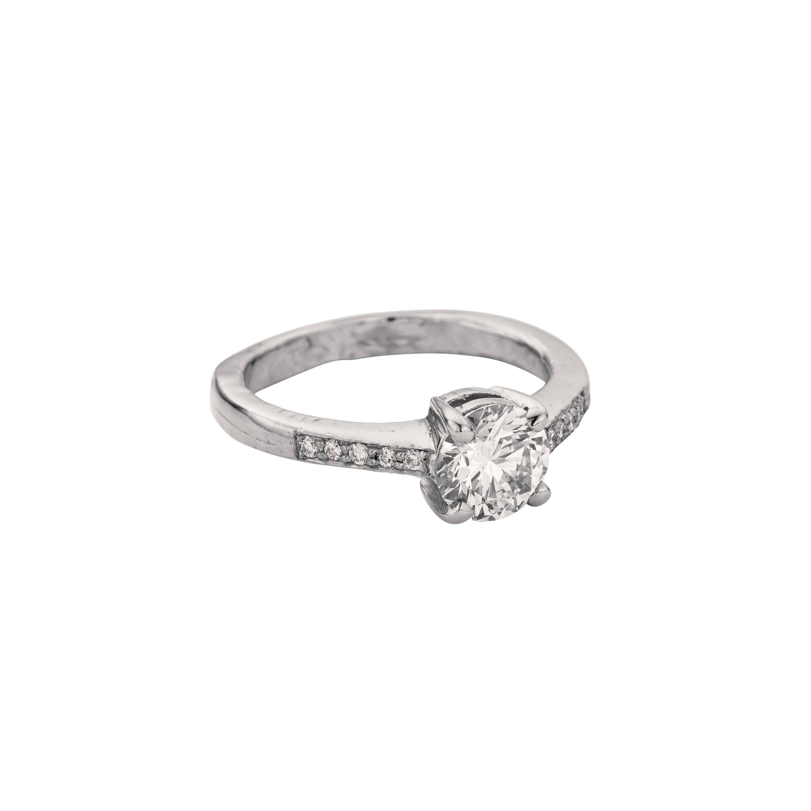 'The Eternity' 9ct White Gold Round 1ct Natural Diamond Claw Engagement Ring