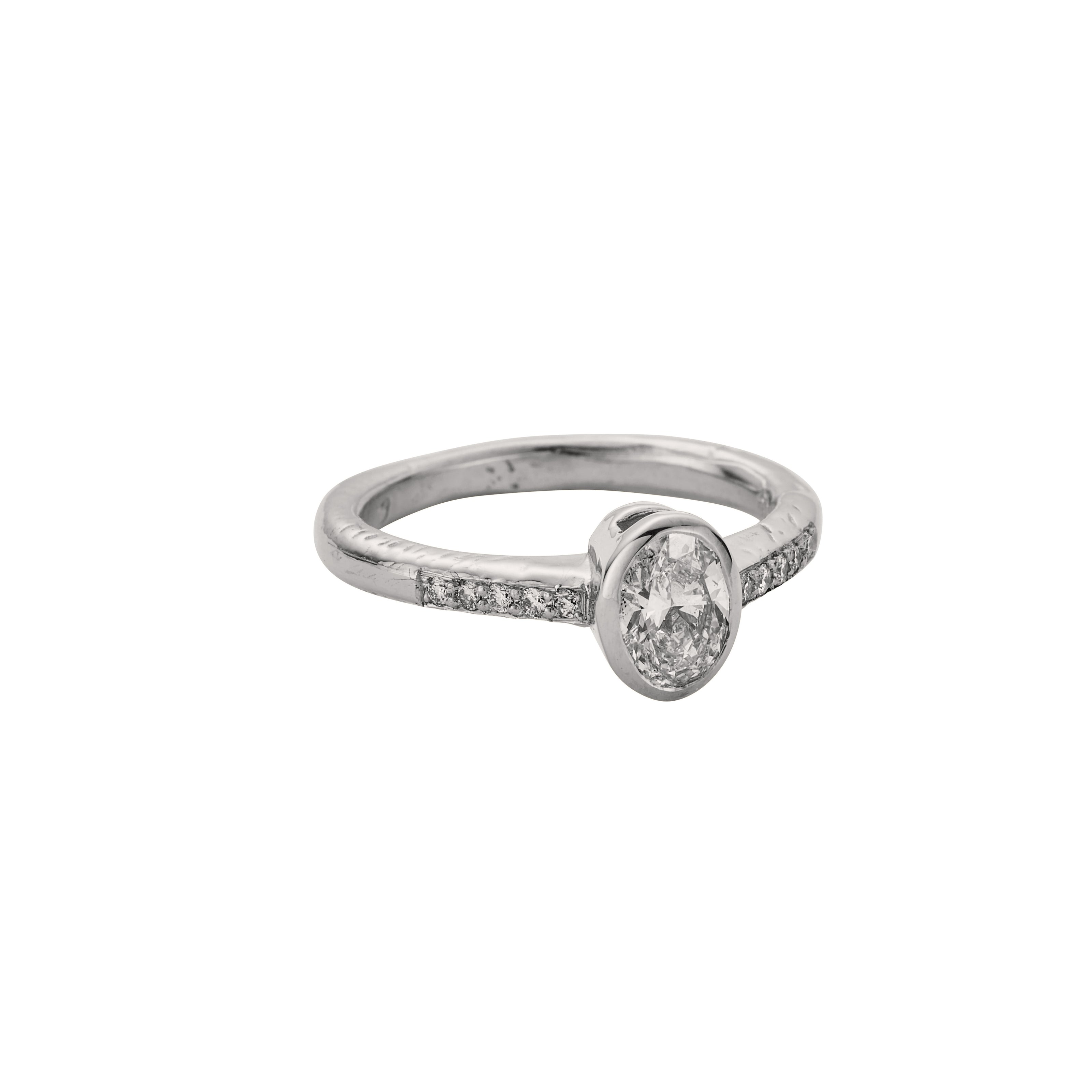 'The Story' 9ct White Gold Oval 0.5ct Lab Grown Diamond Bezel Engagement Ring