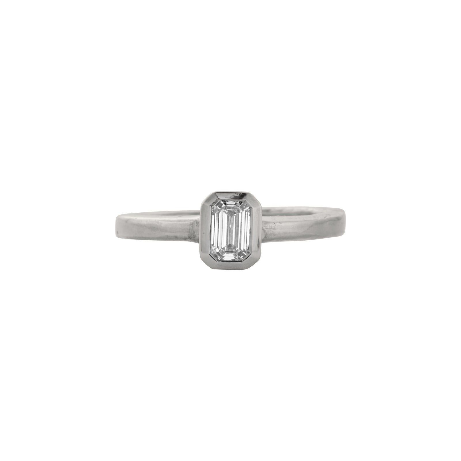 'The Heirloom' 9ct White Gold Emerald 0.5ct Lab Grown Diamond Bezel Engagement Ring