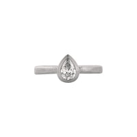 'The Muse' 9ct White Gold Pear 0.5ct Lab Grown Diamond Bezel Engagement Ring