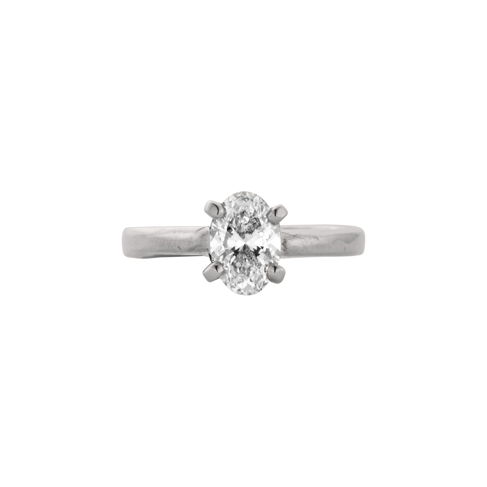 'The Story' 9ct White Gold Oval 1ct Natural Diamond Claw Engagement Ring