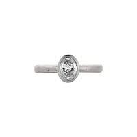 'The Story' 9ct White Gold Oval 1ct Natural Diamond Bezel Engagement Ring