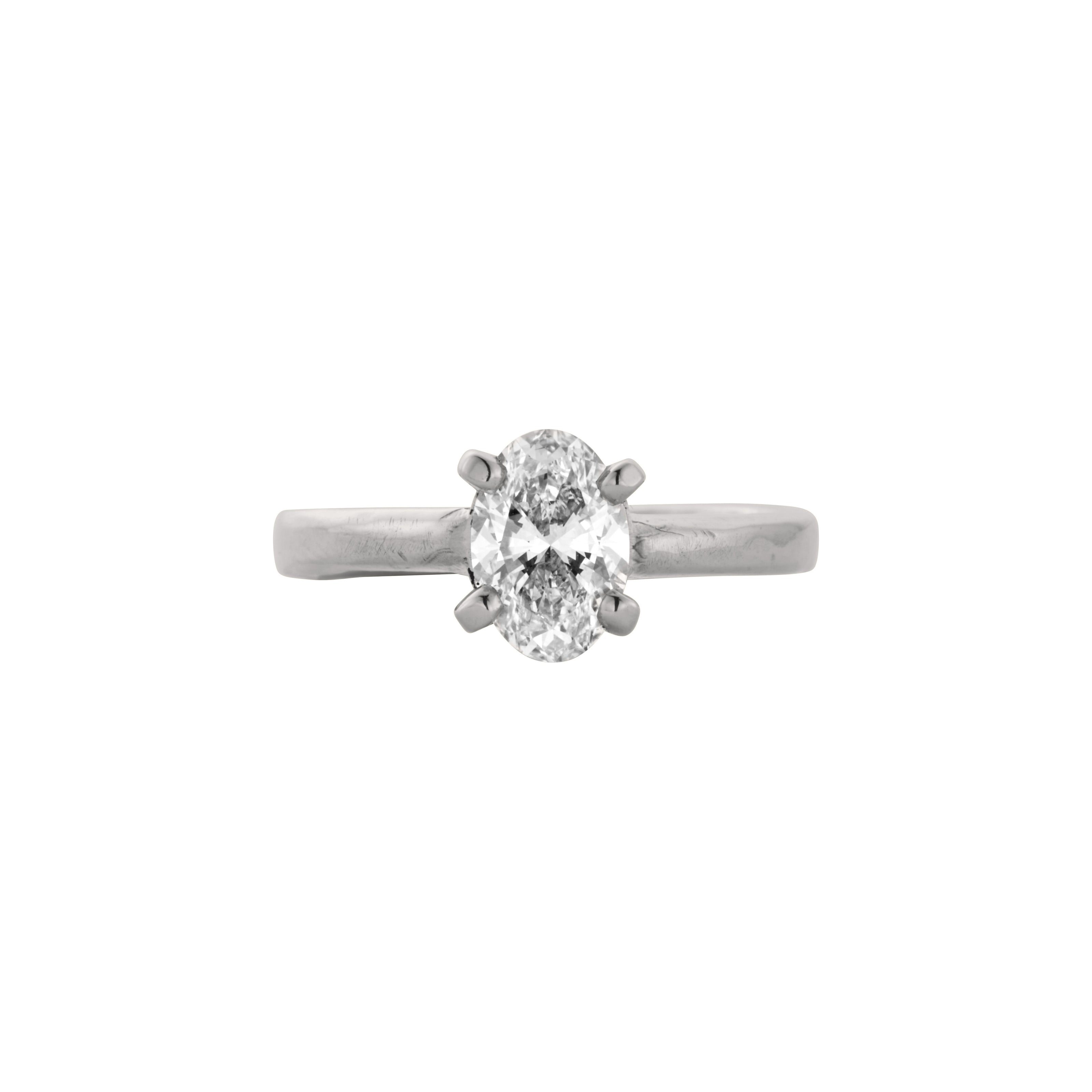 'The Story' 9ct White Gold Oval 1ct Lab Grown Diamond Claw Engagement Ring