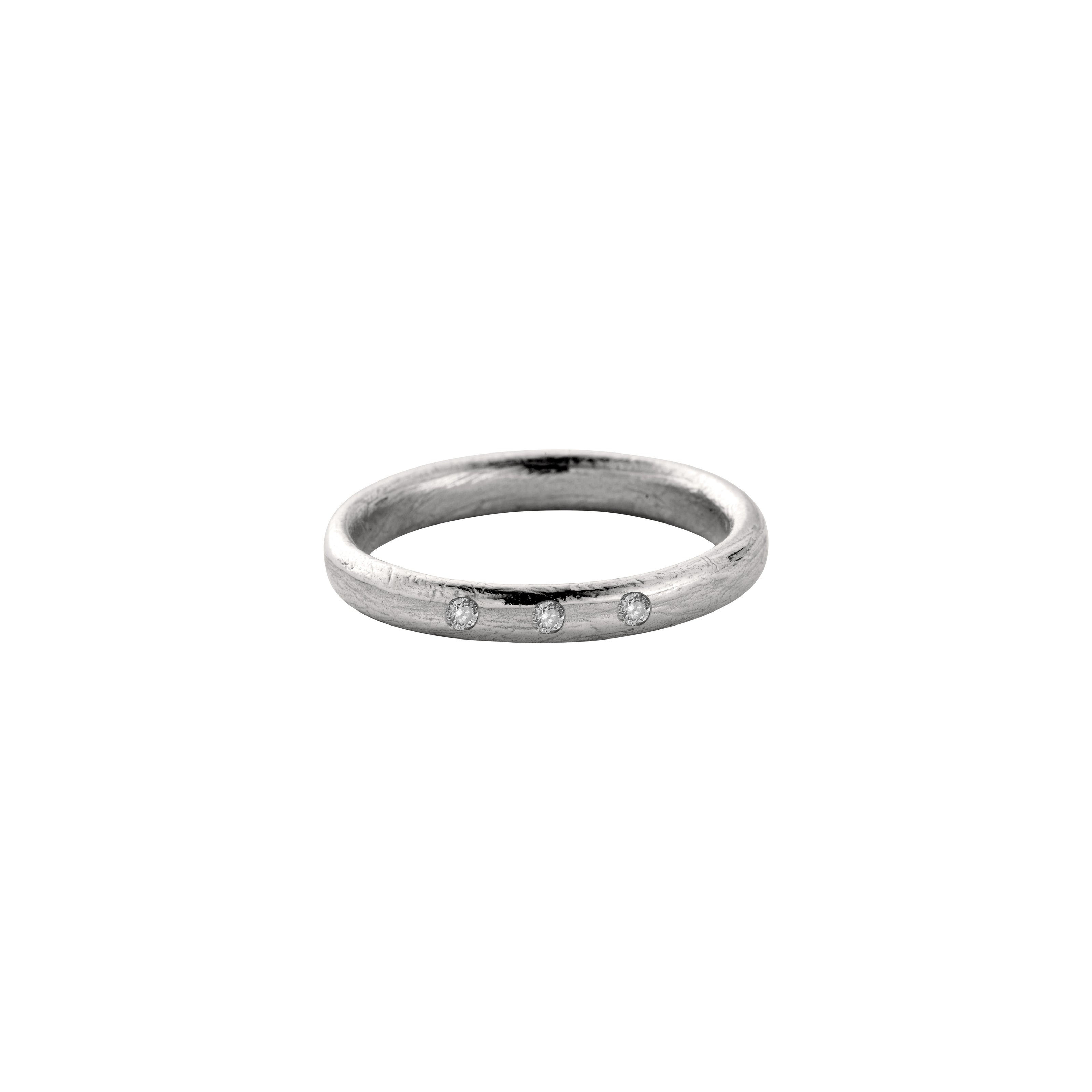 9ct White Gold Love Honour Cherish Wedding Band