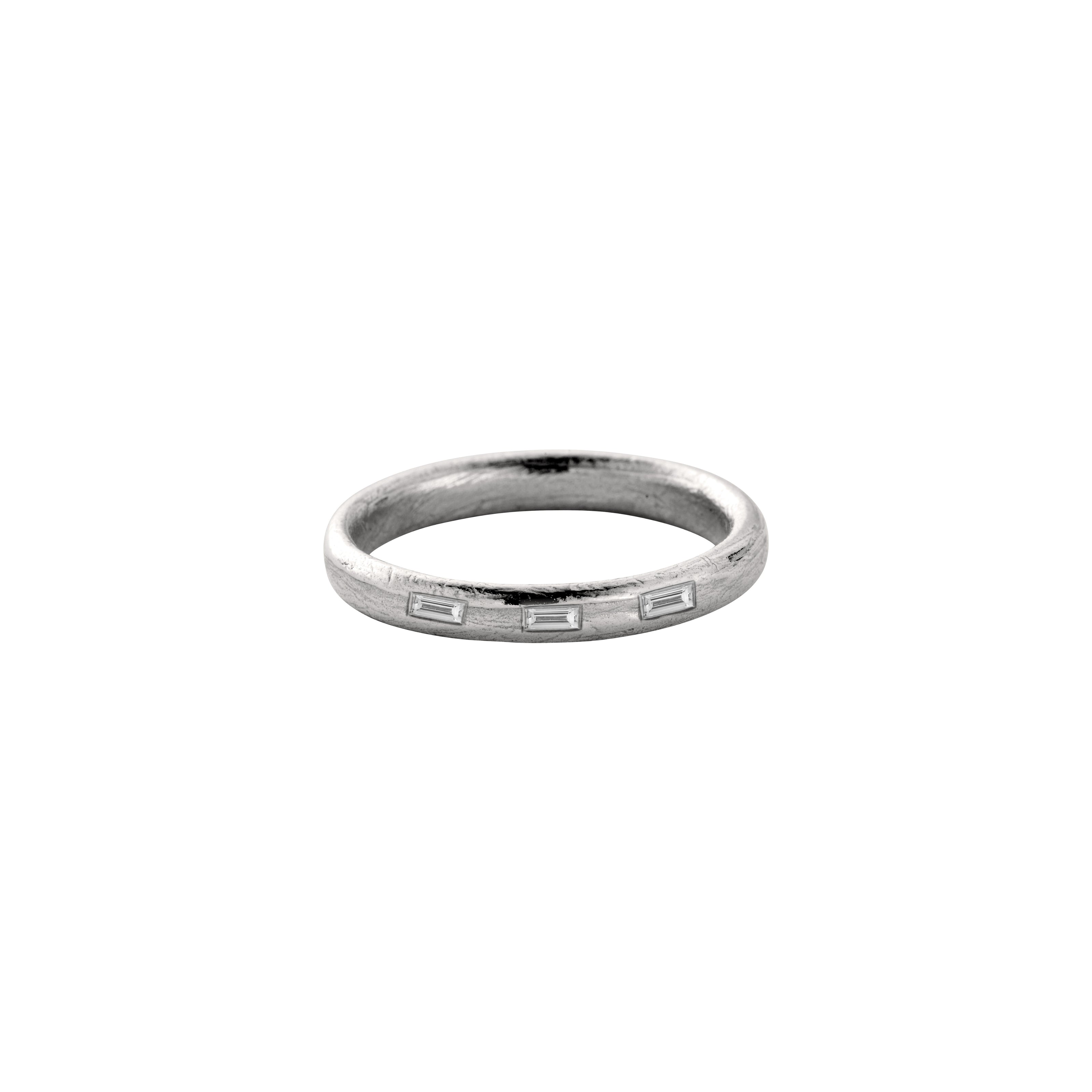 9ct White Gold Love Honour Cherish Wedding Band