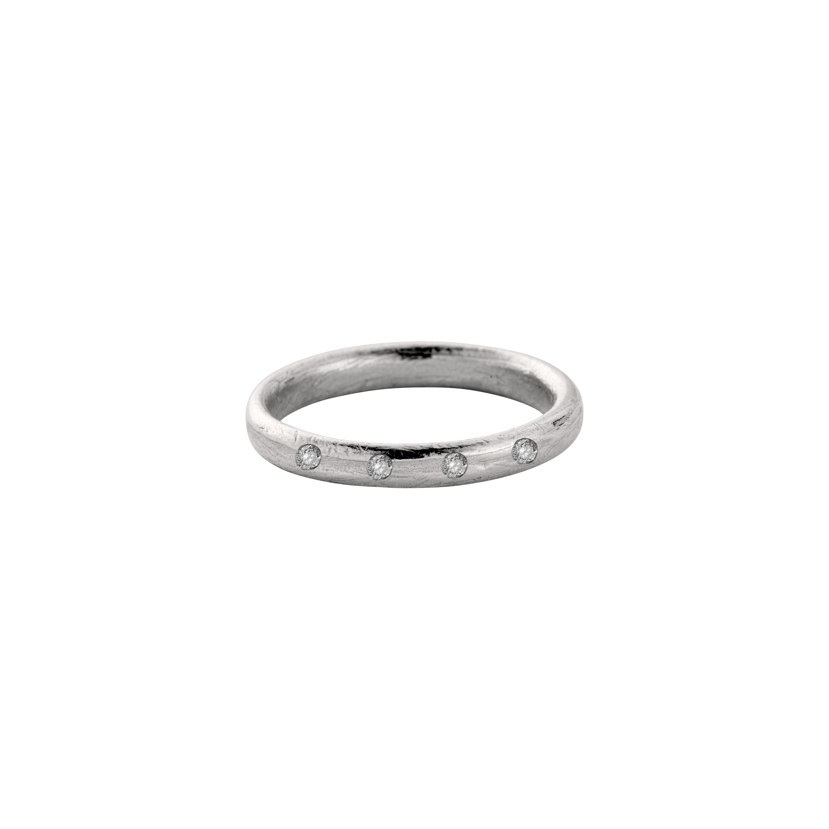 9ct White Gold Love Honour Cherish Wedding Band