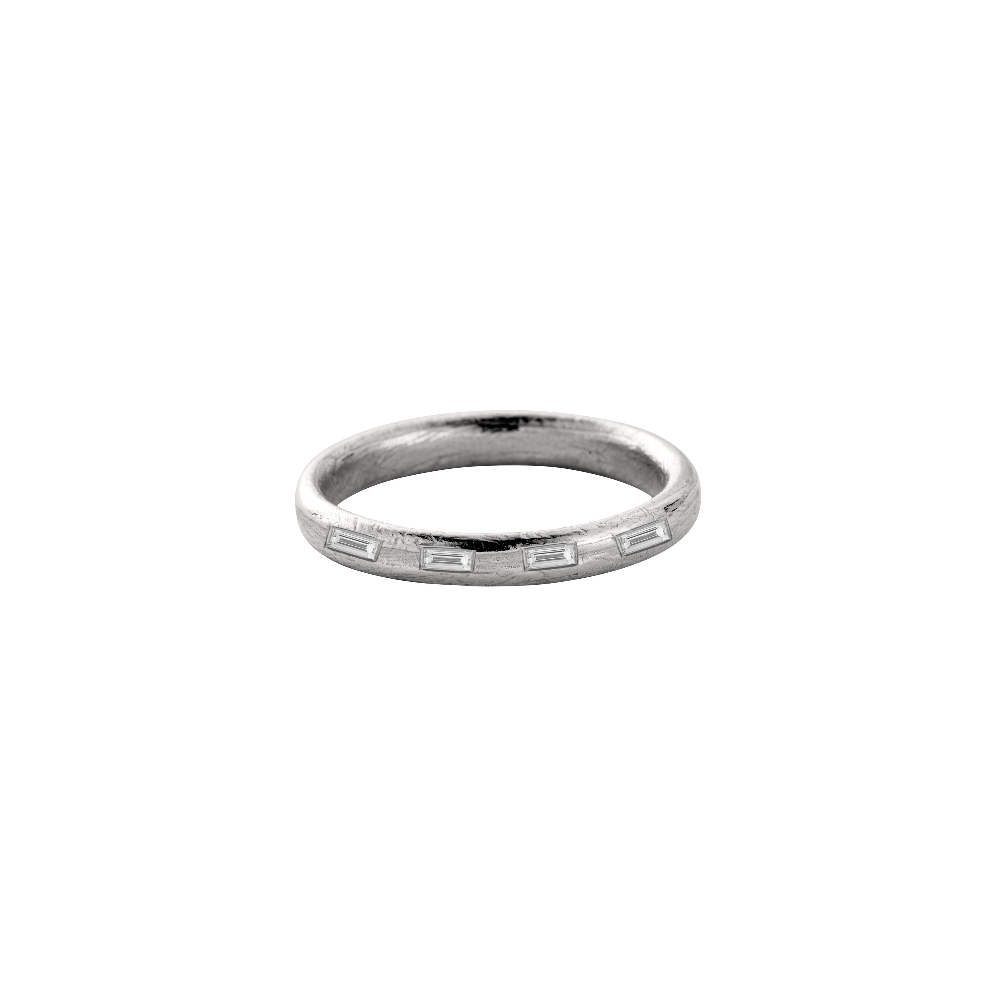9ct White Gold Love Honour Cherish Wedding Band