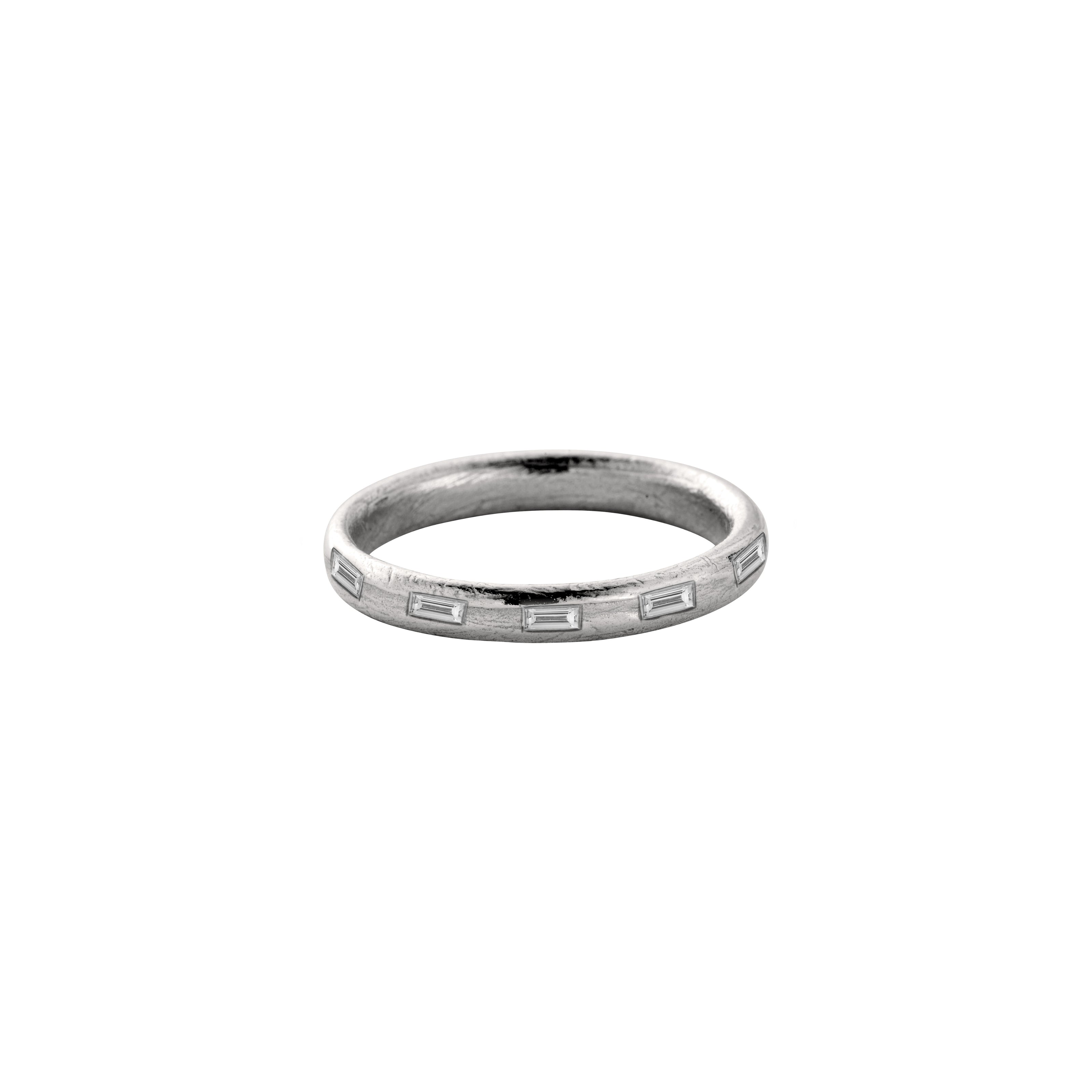 9ct White Gold Love Honour Cherish Wedding Band