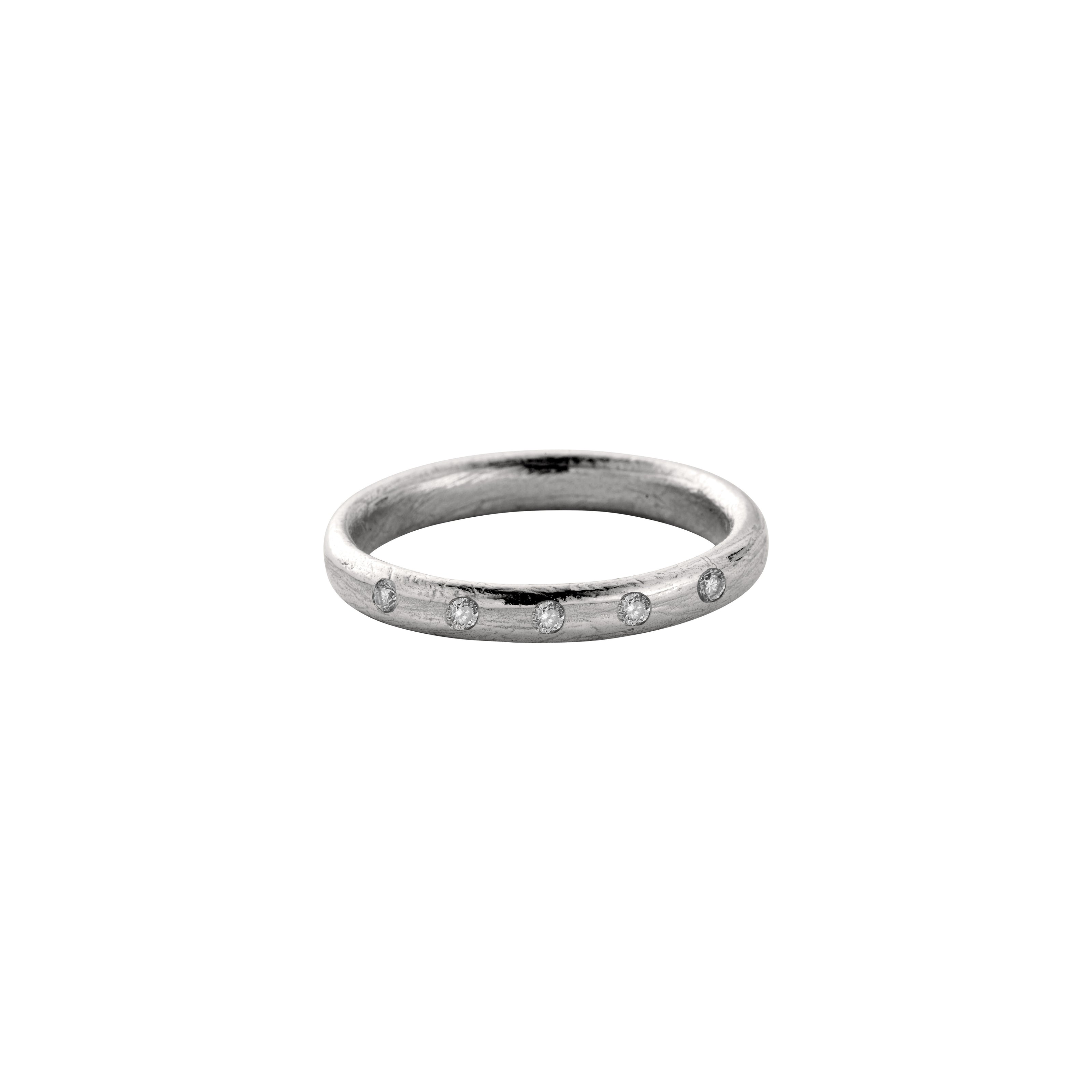 9ct White Gold Love Honour Cherish Wedding Band