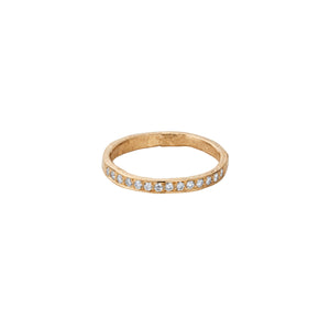 Gold Pavé Set Diamond Mini Posey Ring