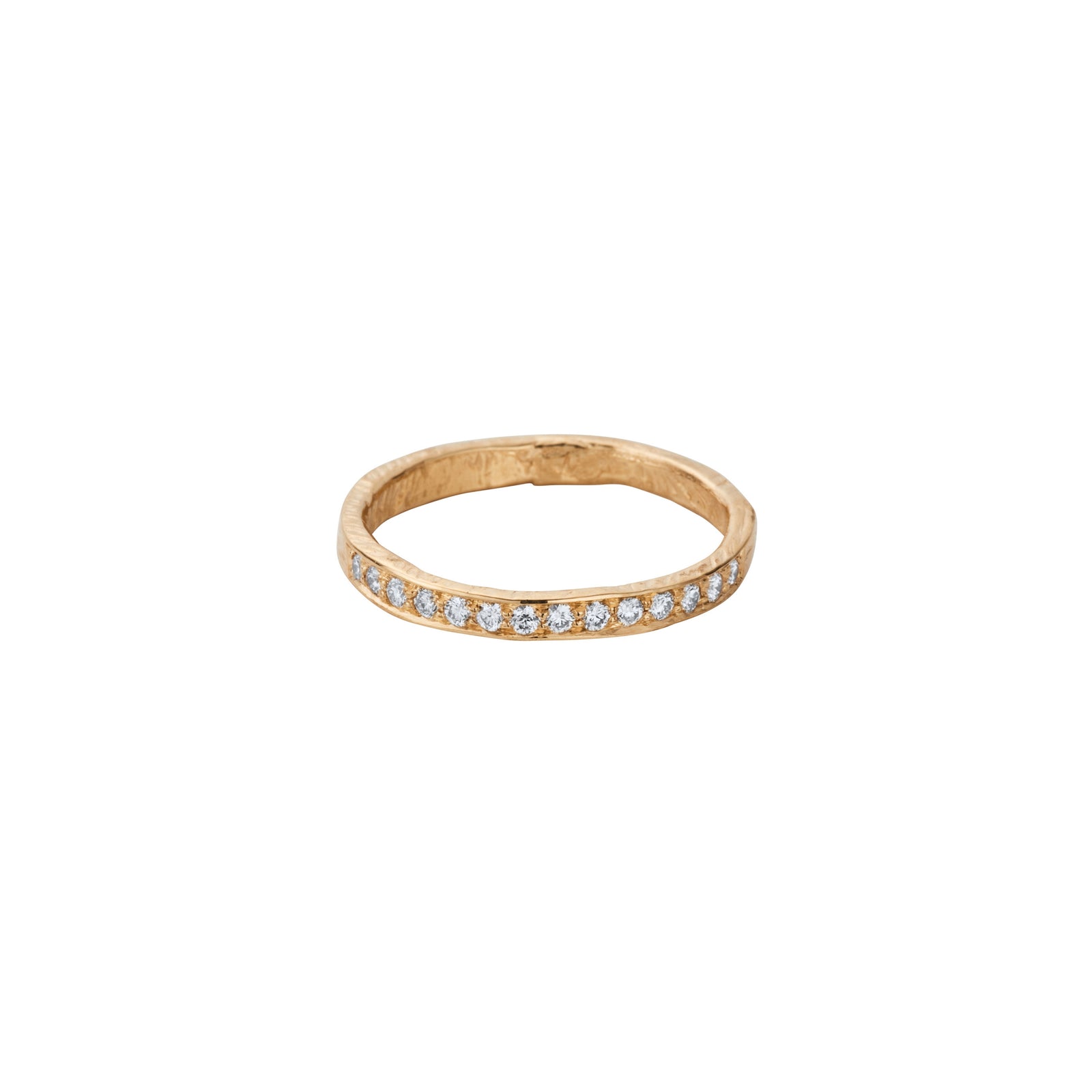 Gold Pavé Set Diamond Mini Posey Ring